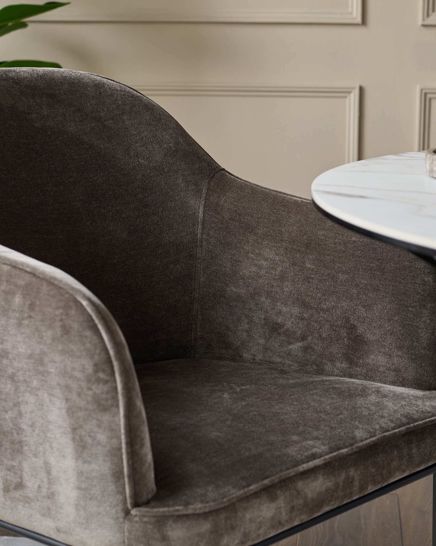 Harley mocha fabric dining chair - Image 4