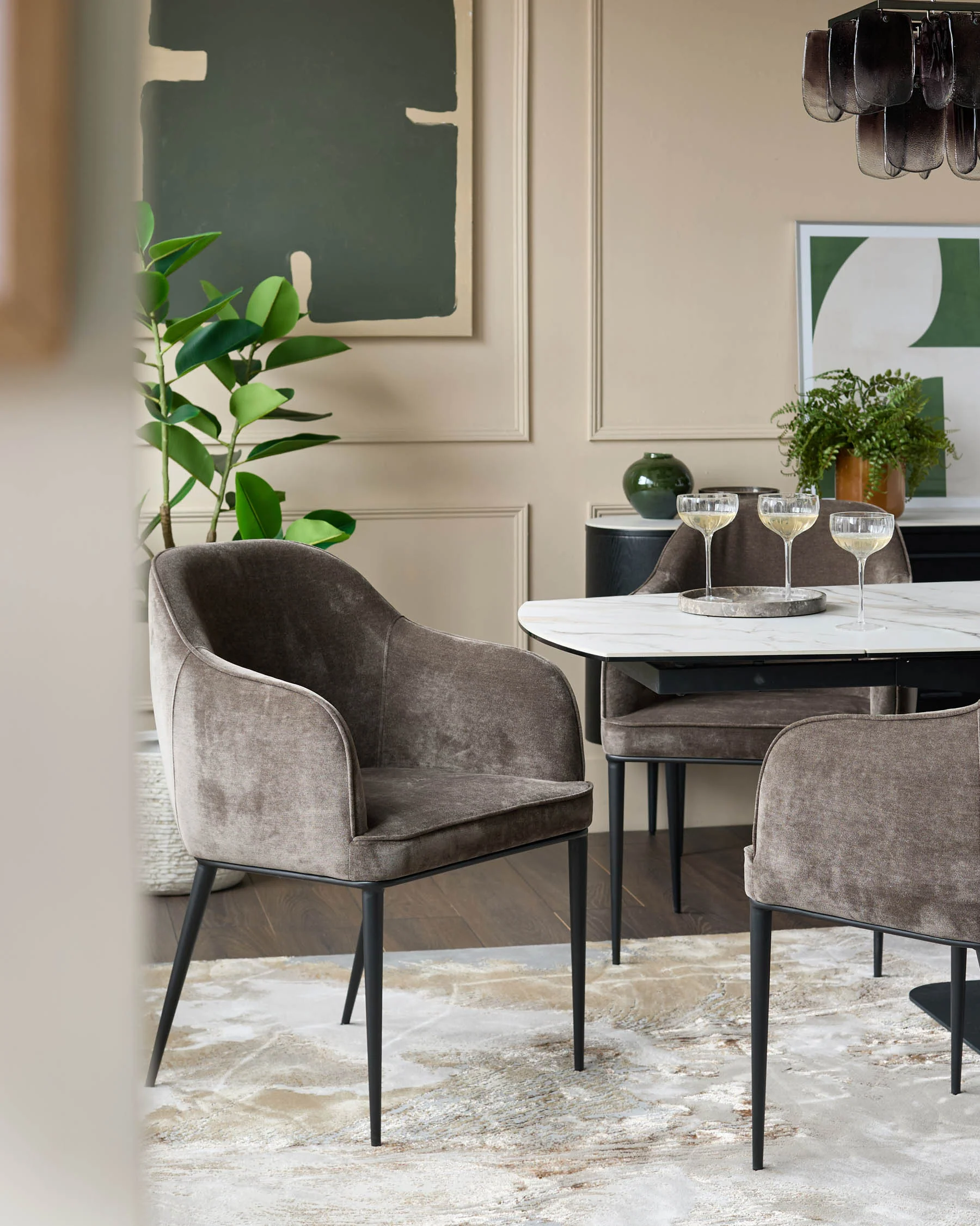 Harley mocha fabric dining chair - Image 5