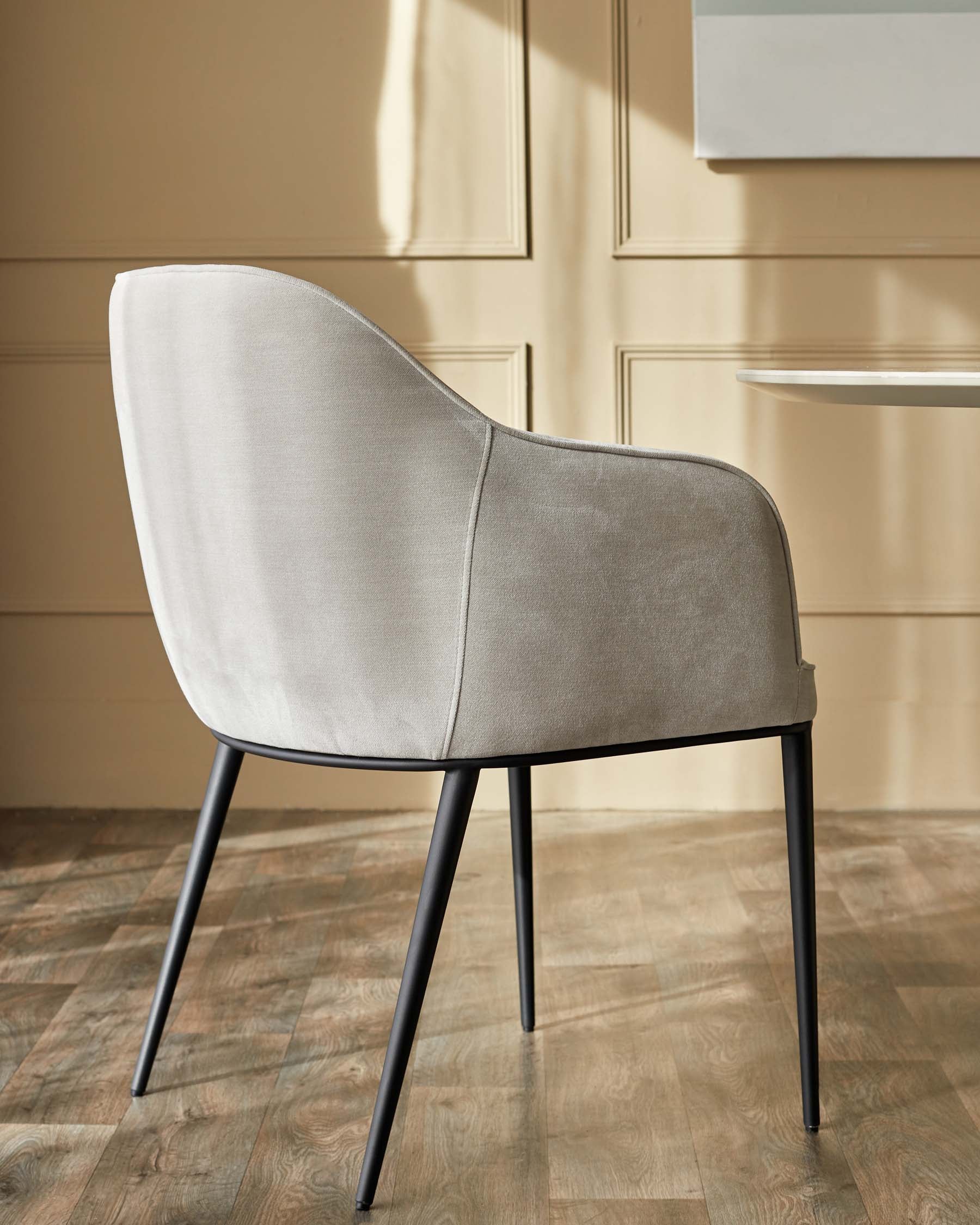 Harley natural grey chenille dining chair - Image 2