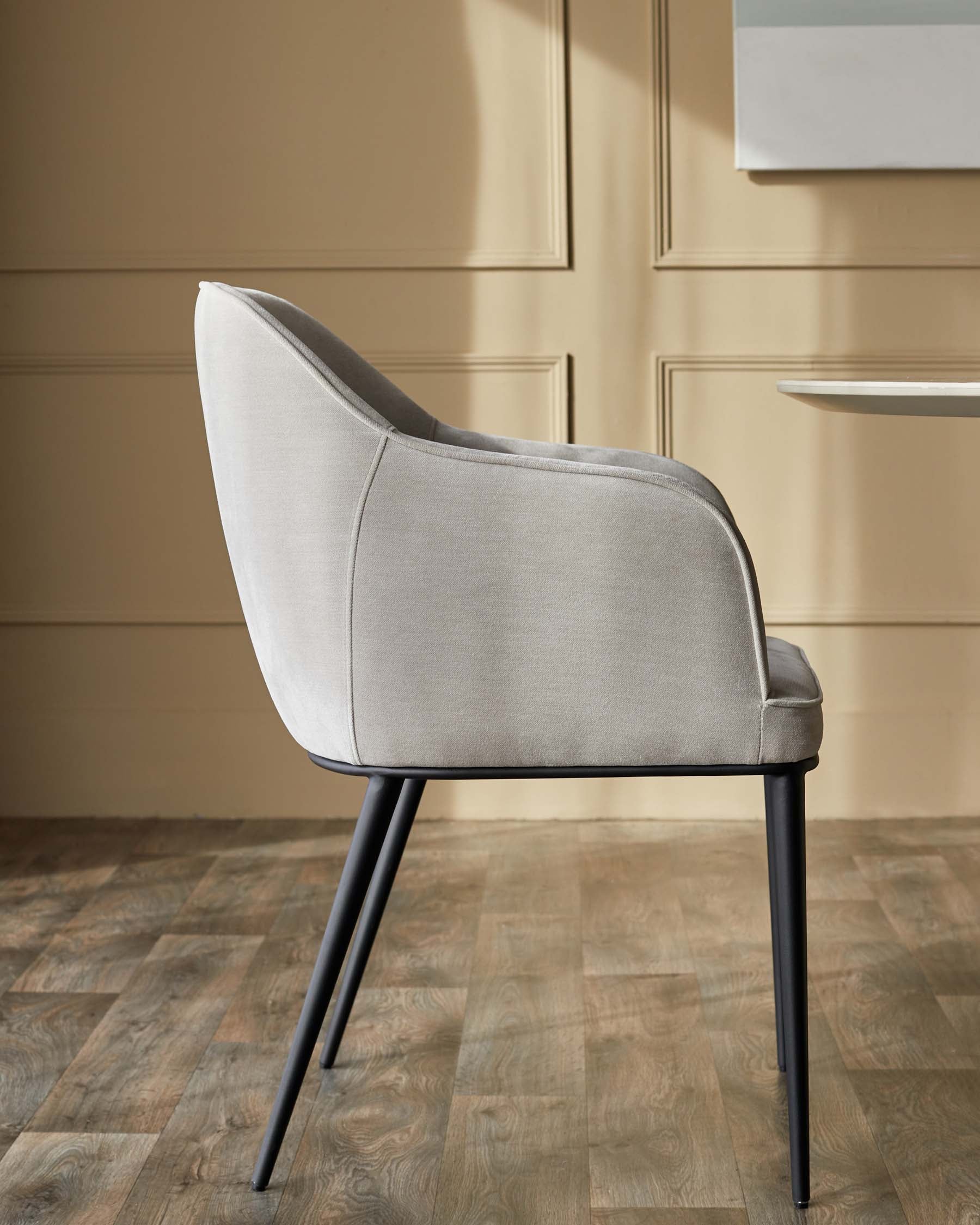 Harley natural grey chenille dining chair - Image 5