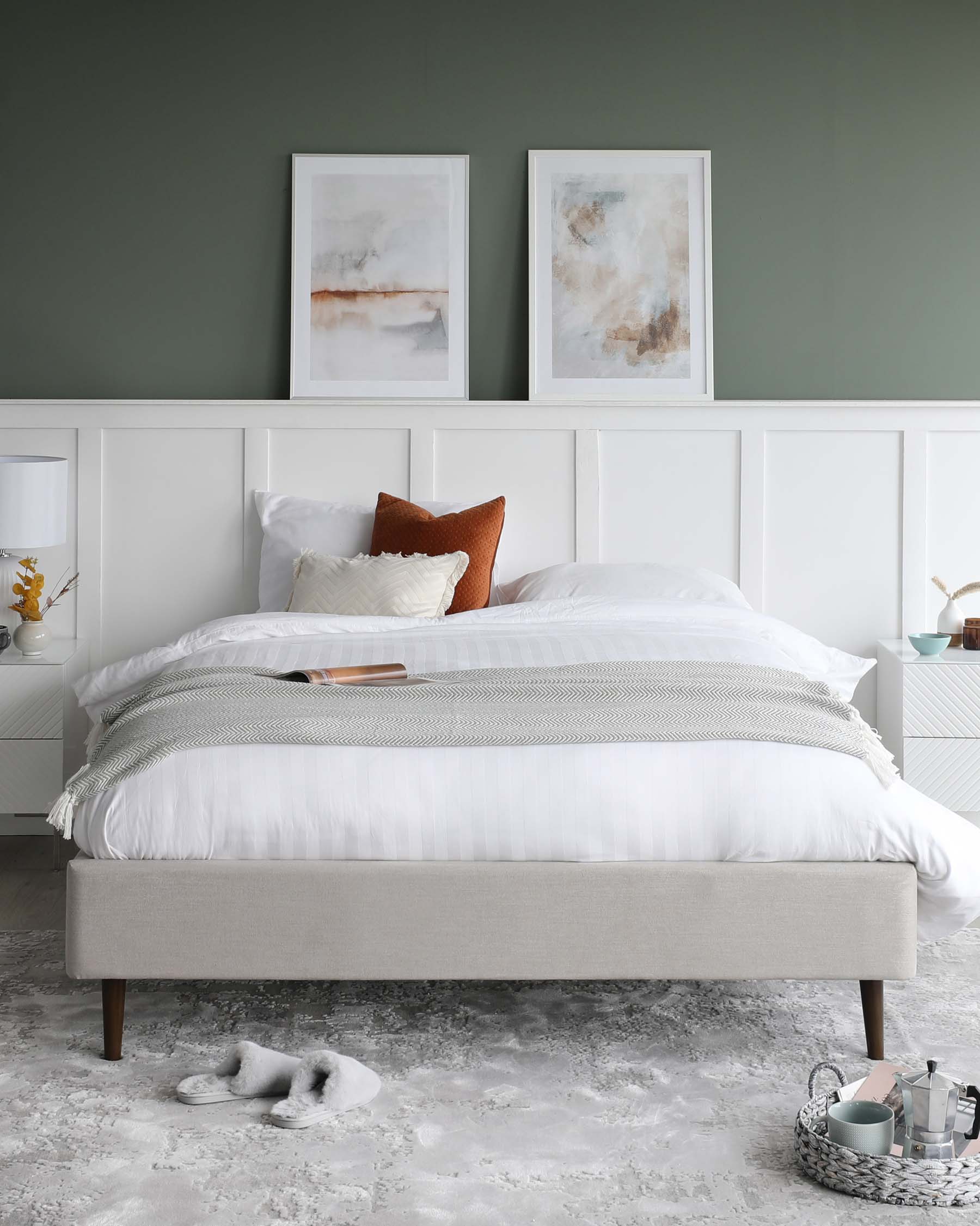Harlow Light Grey Fabric Double Bed - Image 2