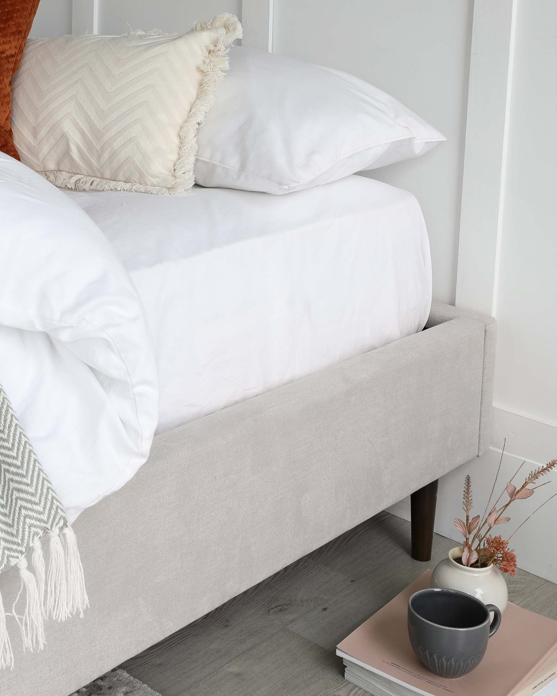 Harlow Light Grey Fabric Double Bed - Image 3