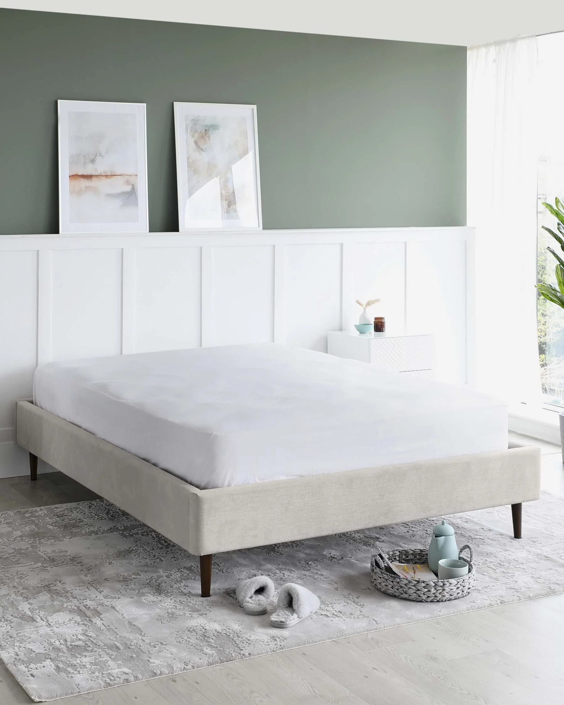 Harlow Light Grey Fabric Double Bed - Image 5