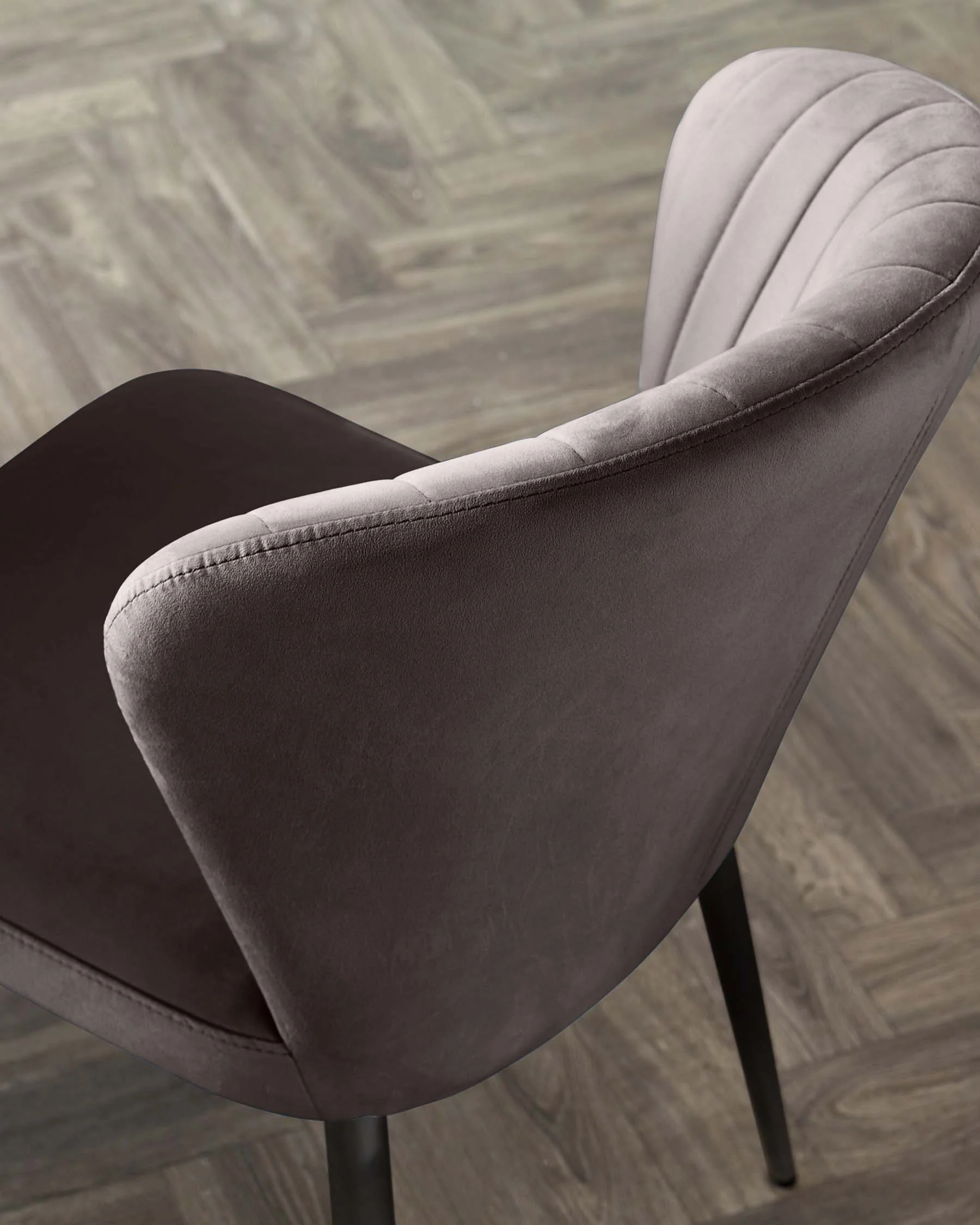 Harper mocha velvet dining chair - Image 5