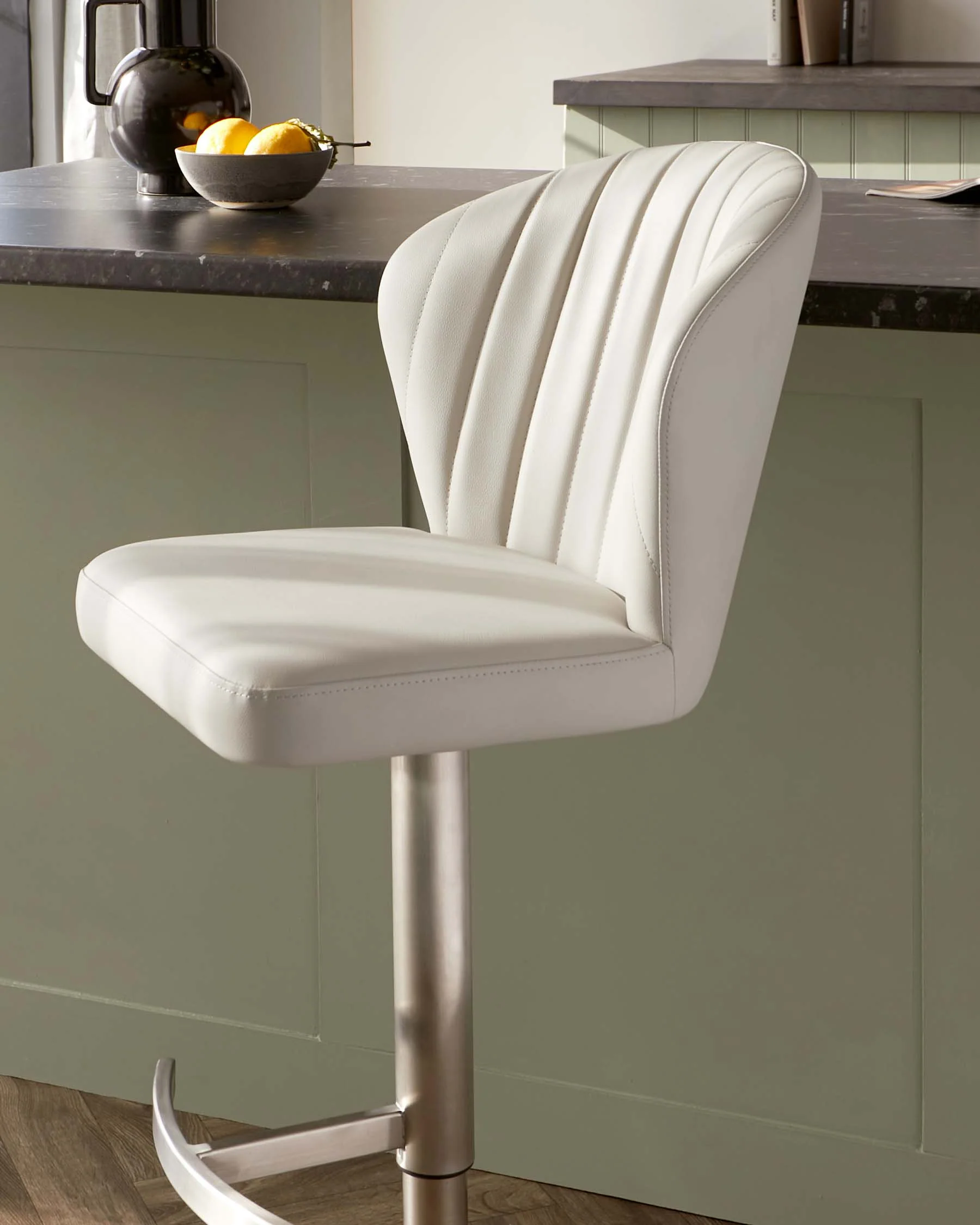 Harper Light Grey Faux Leather Gas Lift Bar stool - Image 5