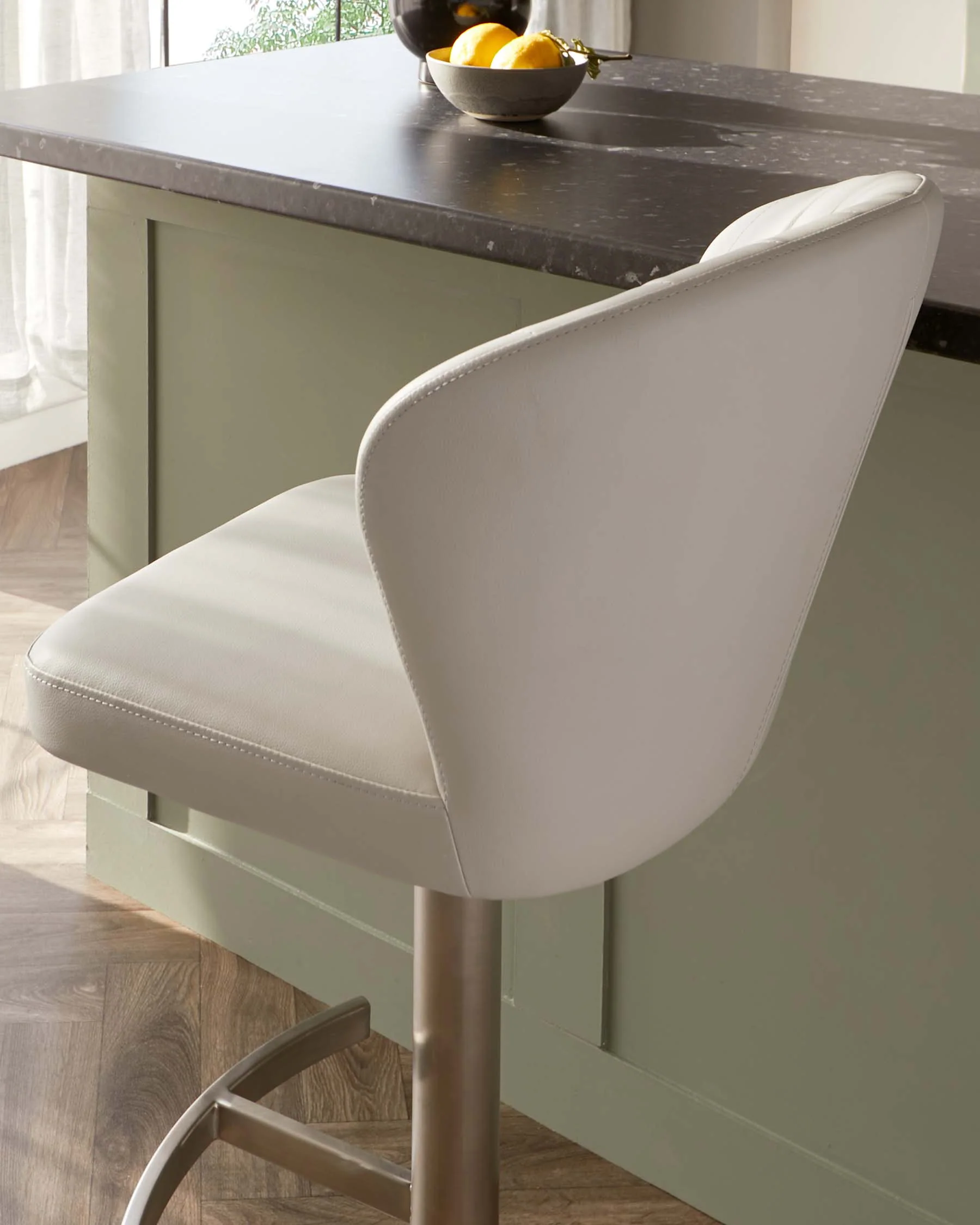 Harper Light Grey Faux Leather Gas Lift Bar stool - Image 7