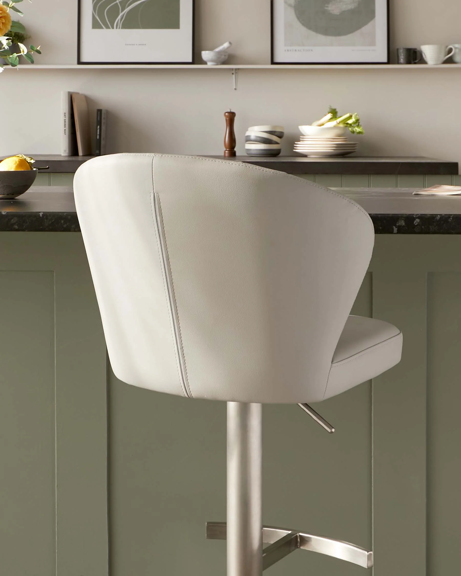 Harper Light Grey Faux Leather Gas Lift Bar stool - Image 8