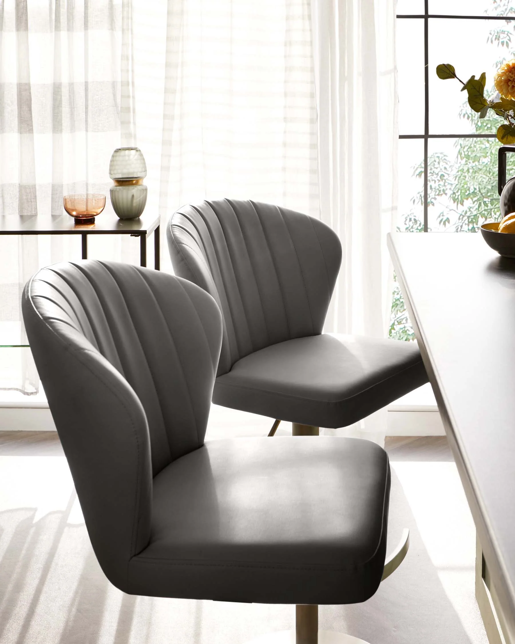 Harper Mid Grey Faux Leather Gas Lift Bar stool - Image 3