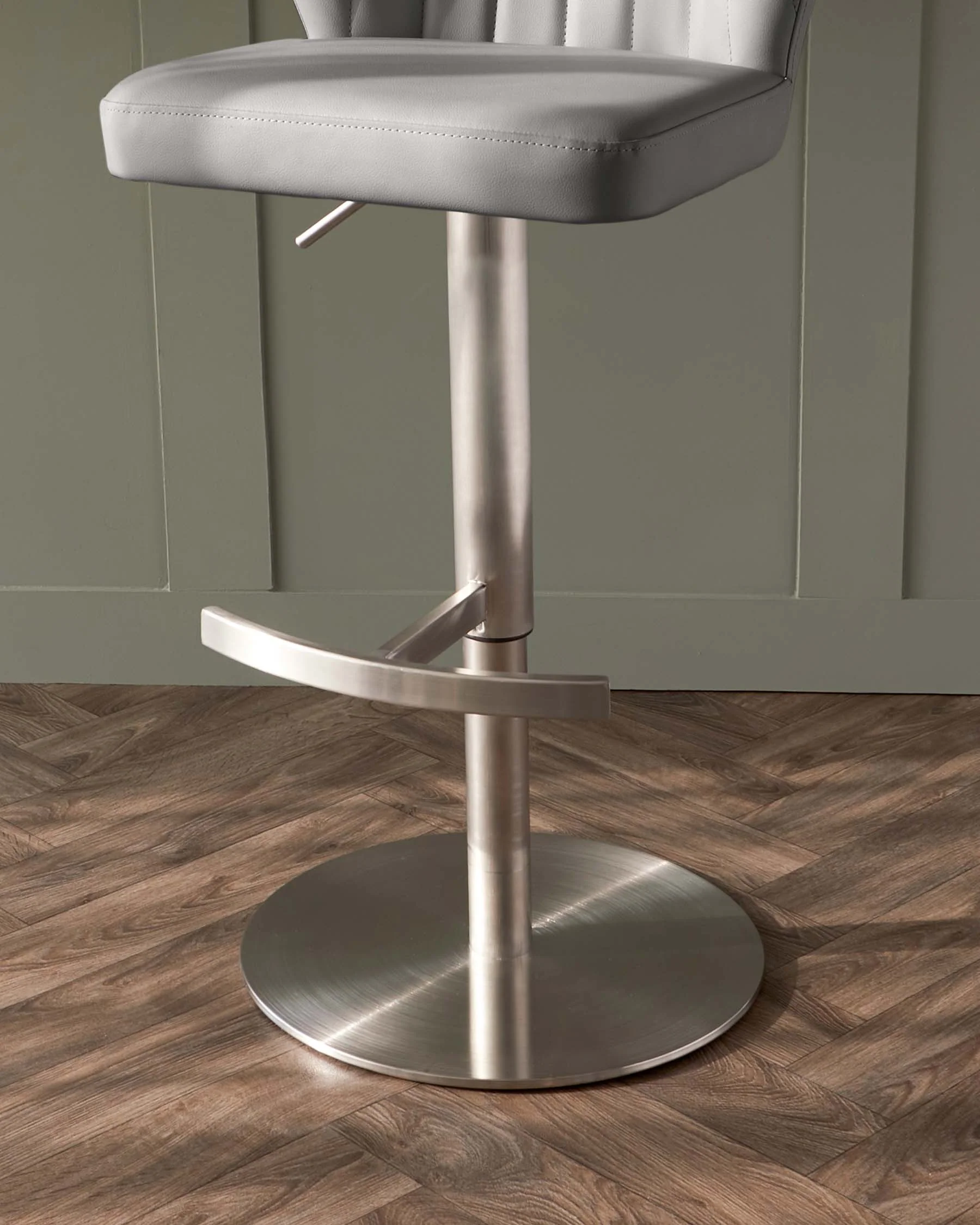 Harper Mid Grey Faux Leather Gas Lift Bar stool - Image 6