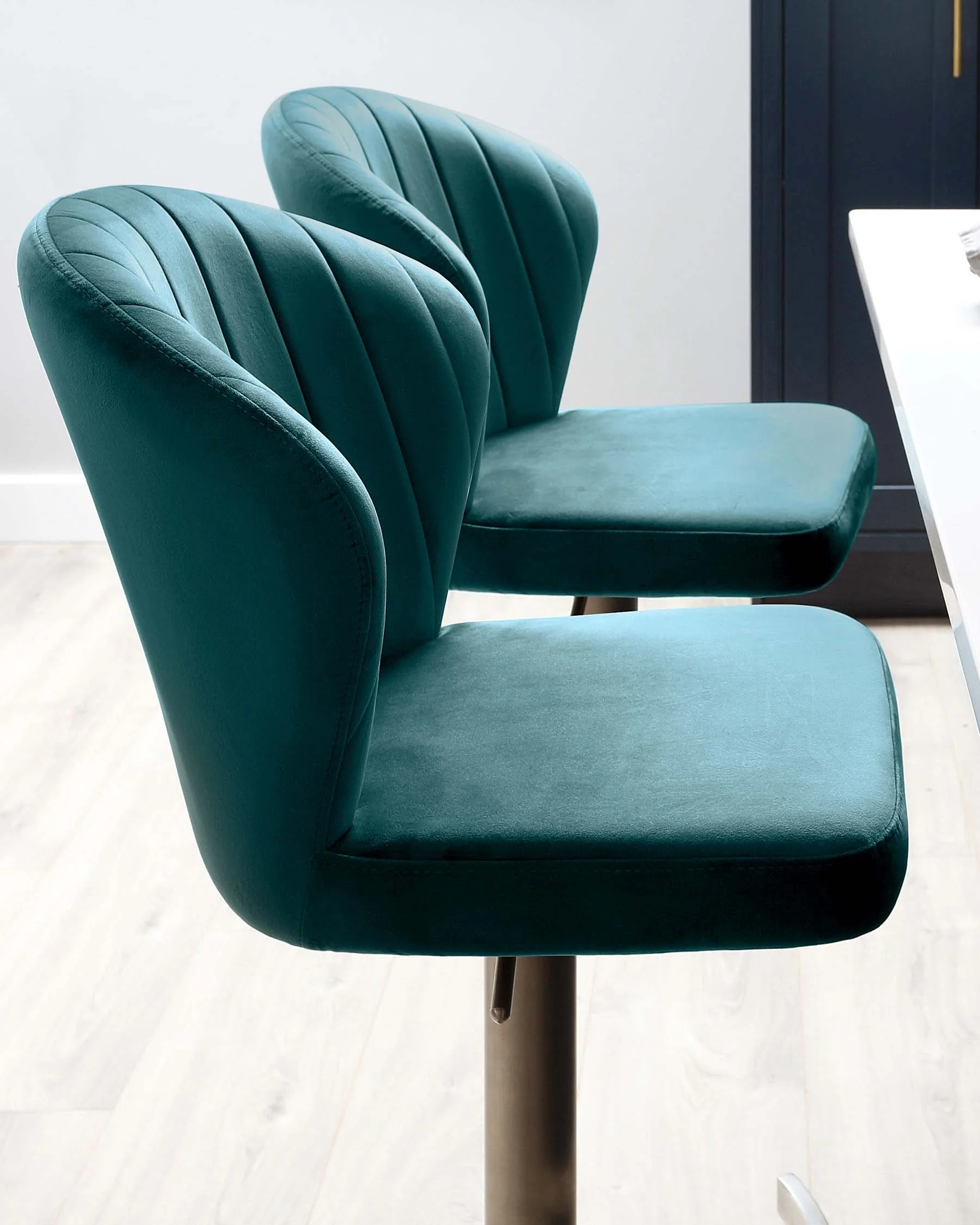 Harper Dark Teal Velvet Gas Lift Bar stool - Image 4