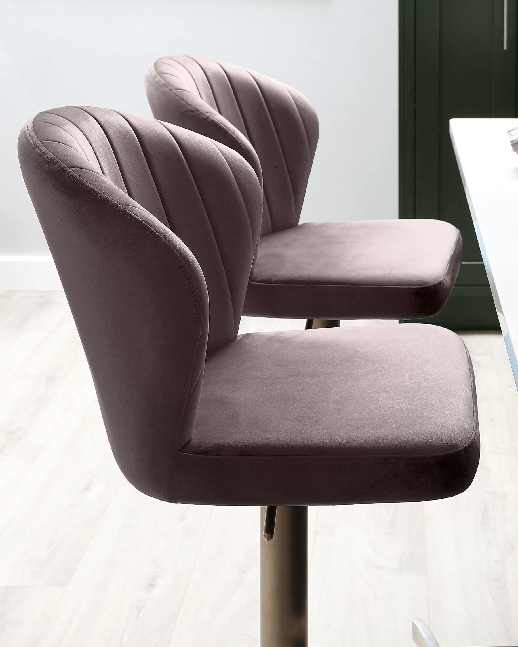 Harper mocha velvet gas lift bar stool - Image 4