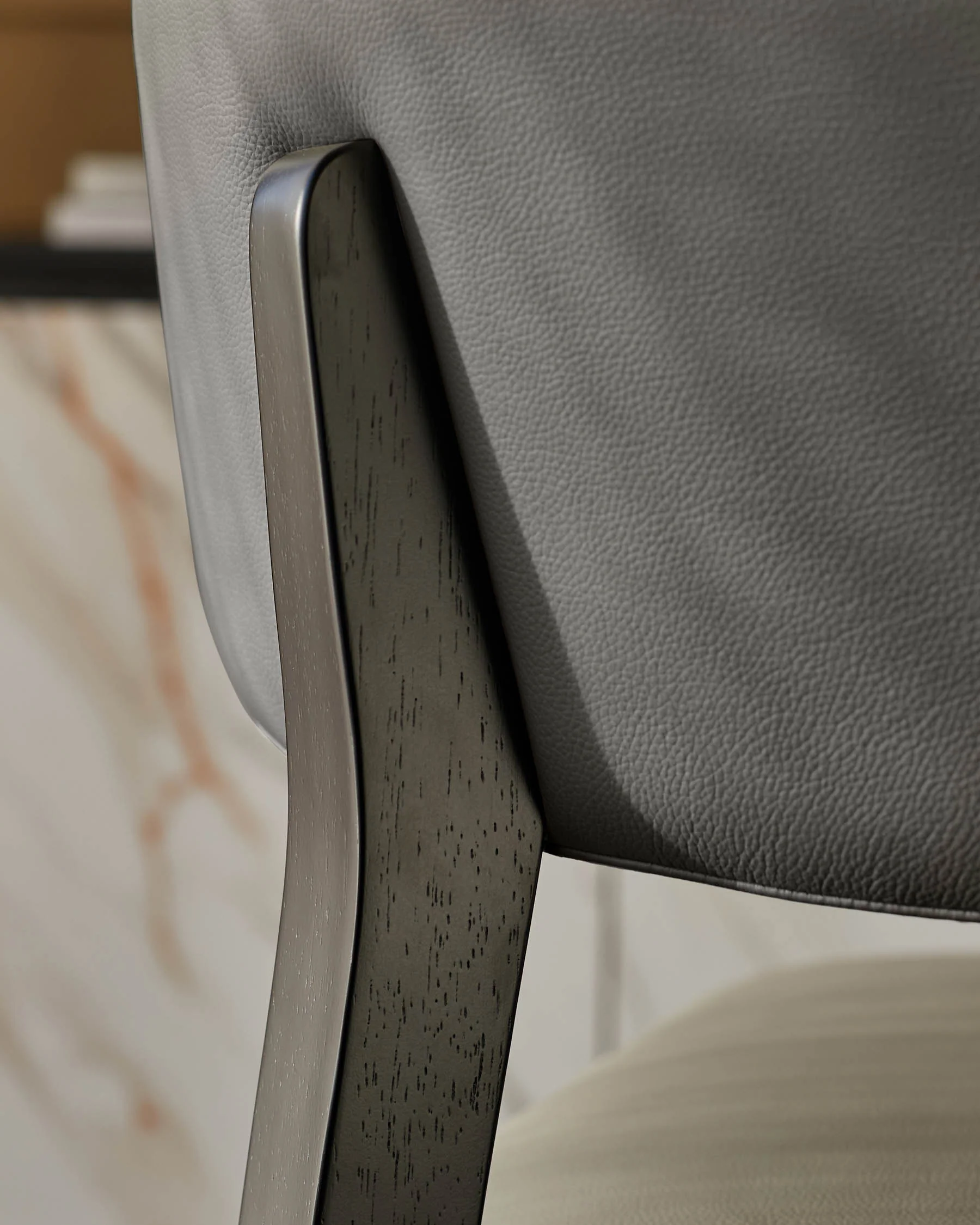Harris dark grey leather dining chair - Image 9