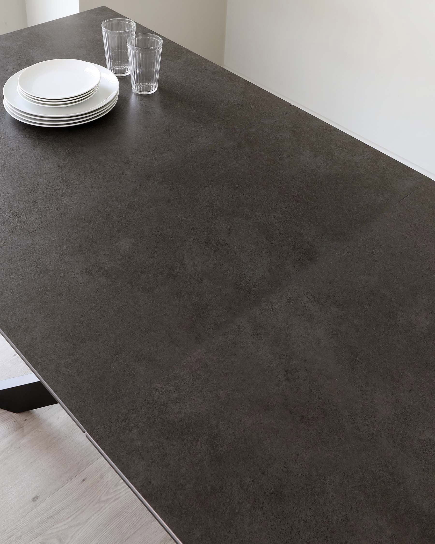 Hayden dark grey ceramic 6 seater dining table - Image 4