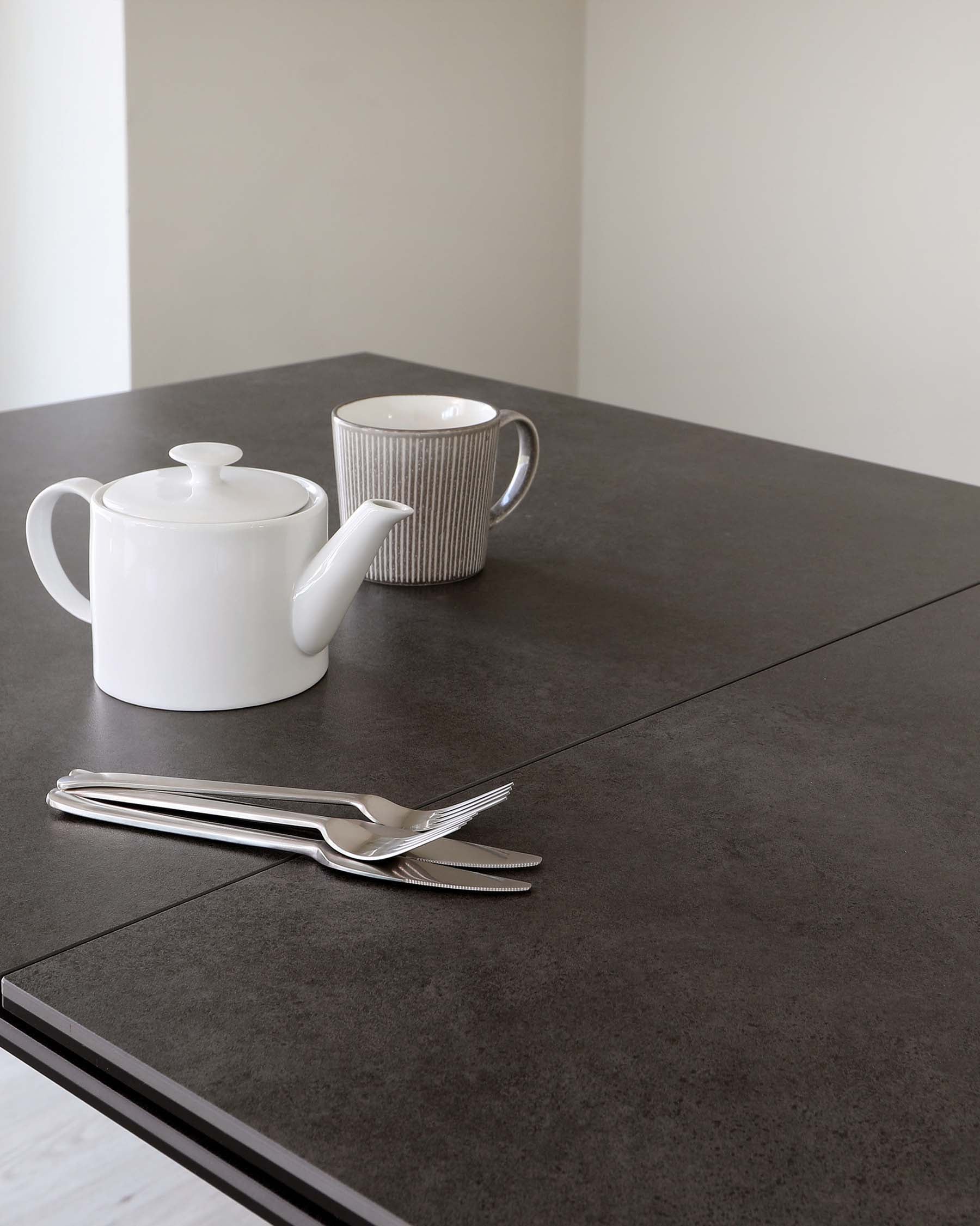 Hayden Dark Grey Ceramic Extending 6 To 8 Seater Dining Table - Image 9