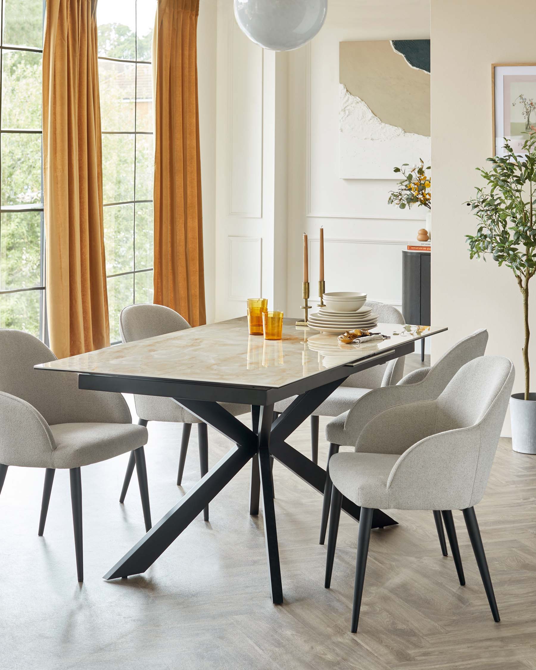 Hayden Natural Ceramic Extending 6 to 8 Seater Dining Table - Image 2