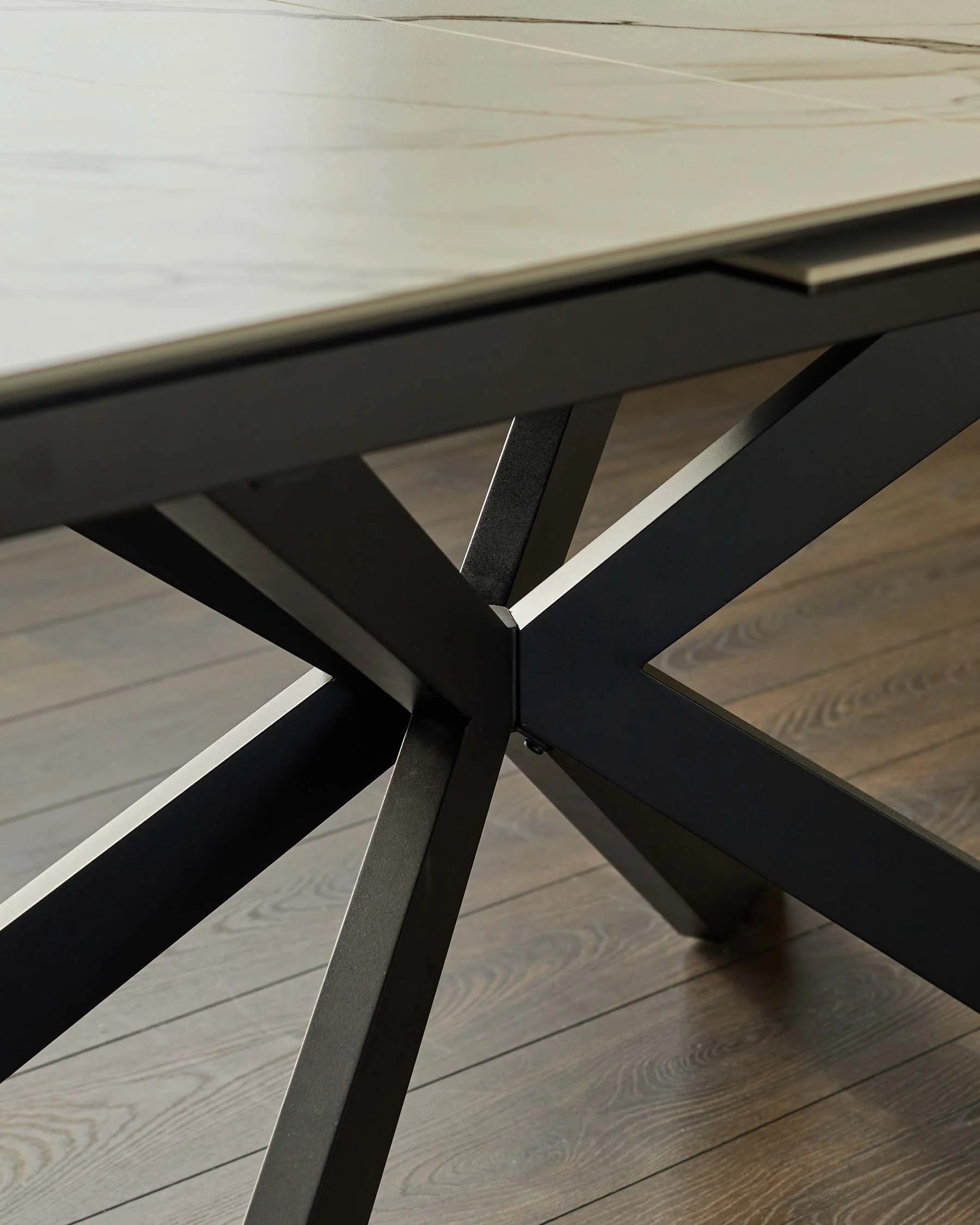 Hayden natural matt ceramic extending 6 to 8 seater dining table - Image 10