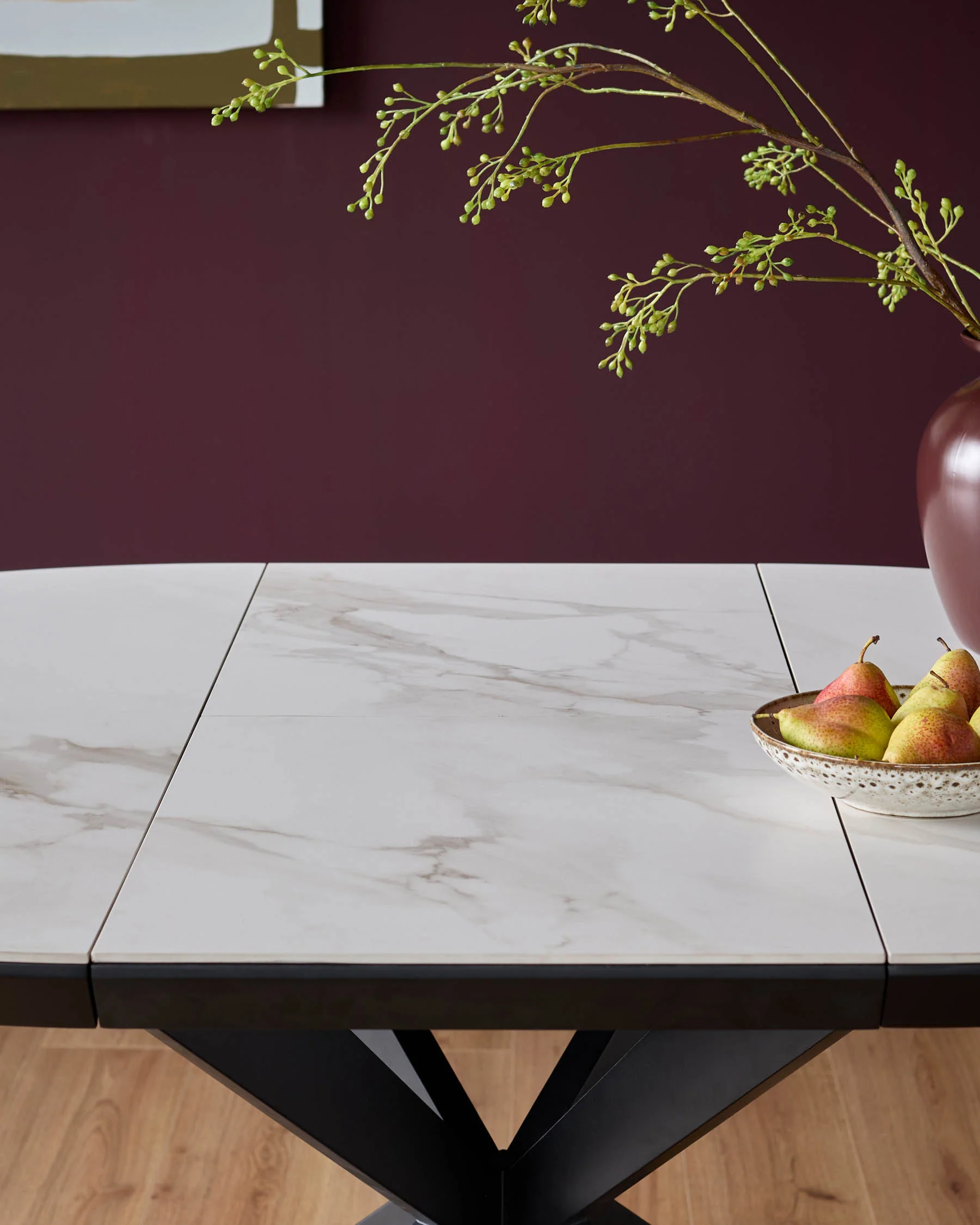 Hayden white round ceramic extending 4 to 6 dining table - Image 12