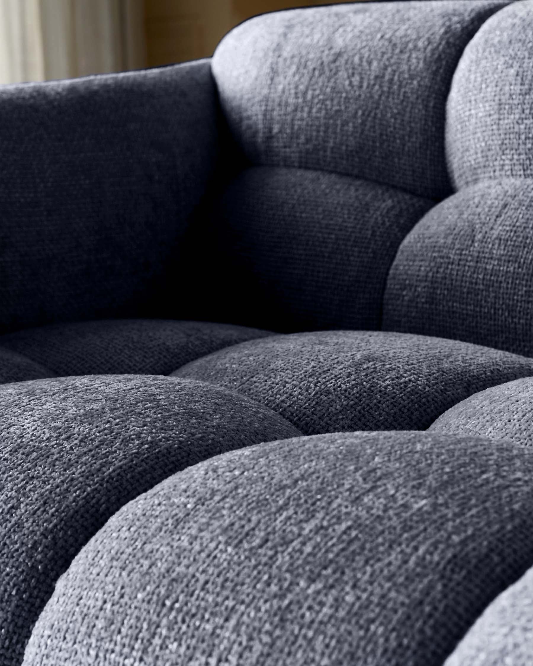Hayes dark blue fabric 3 seater sofa - Image 3