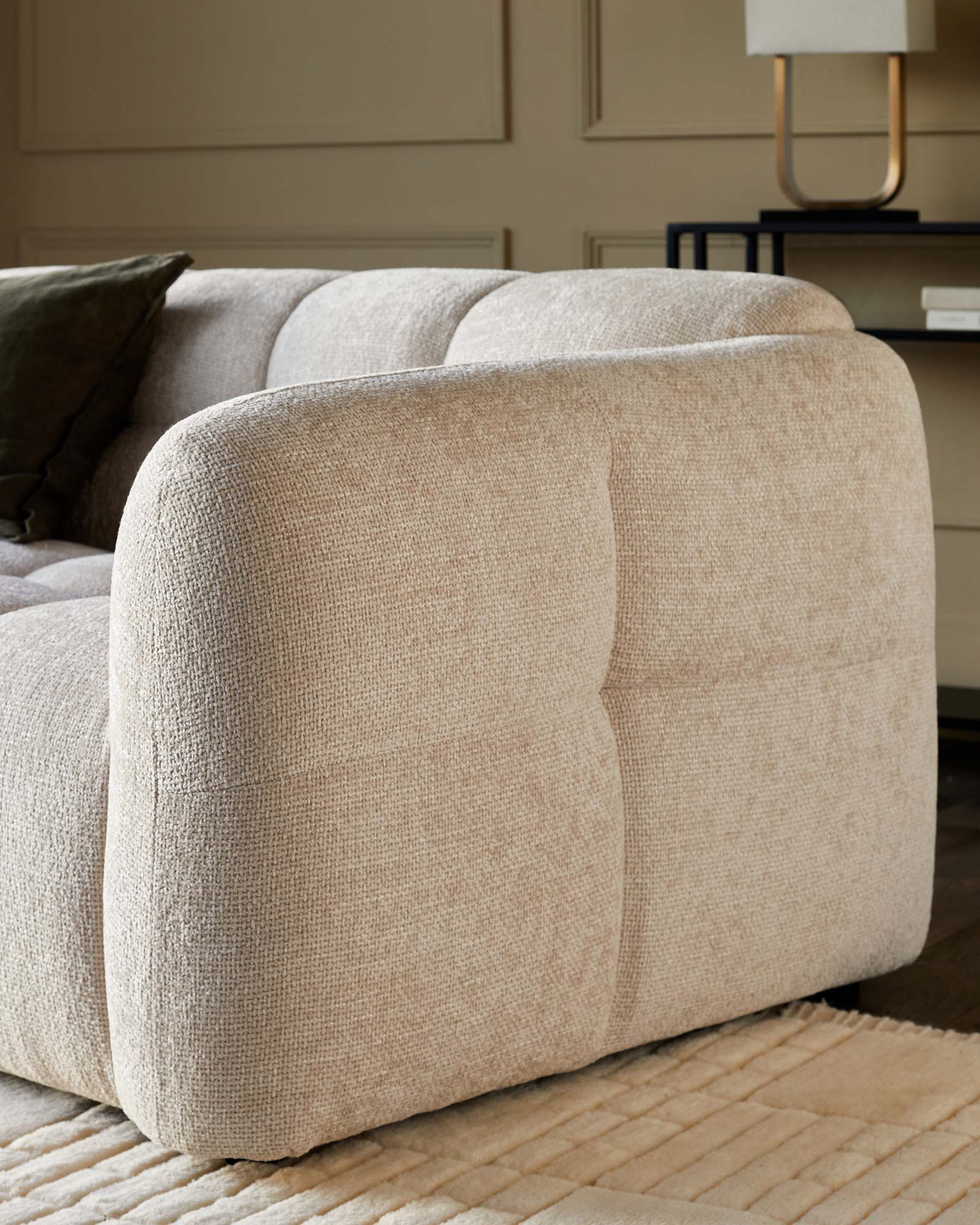 Hayes natural fabric 3 seater sofa - Image 7