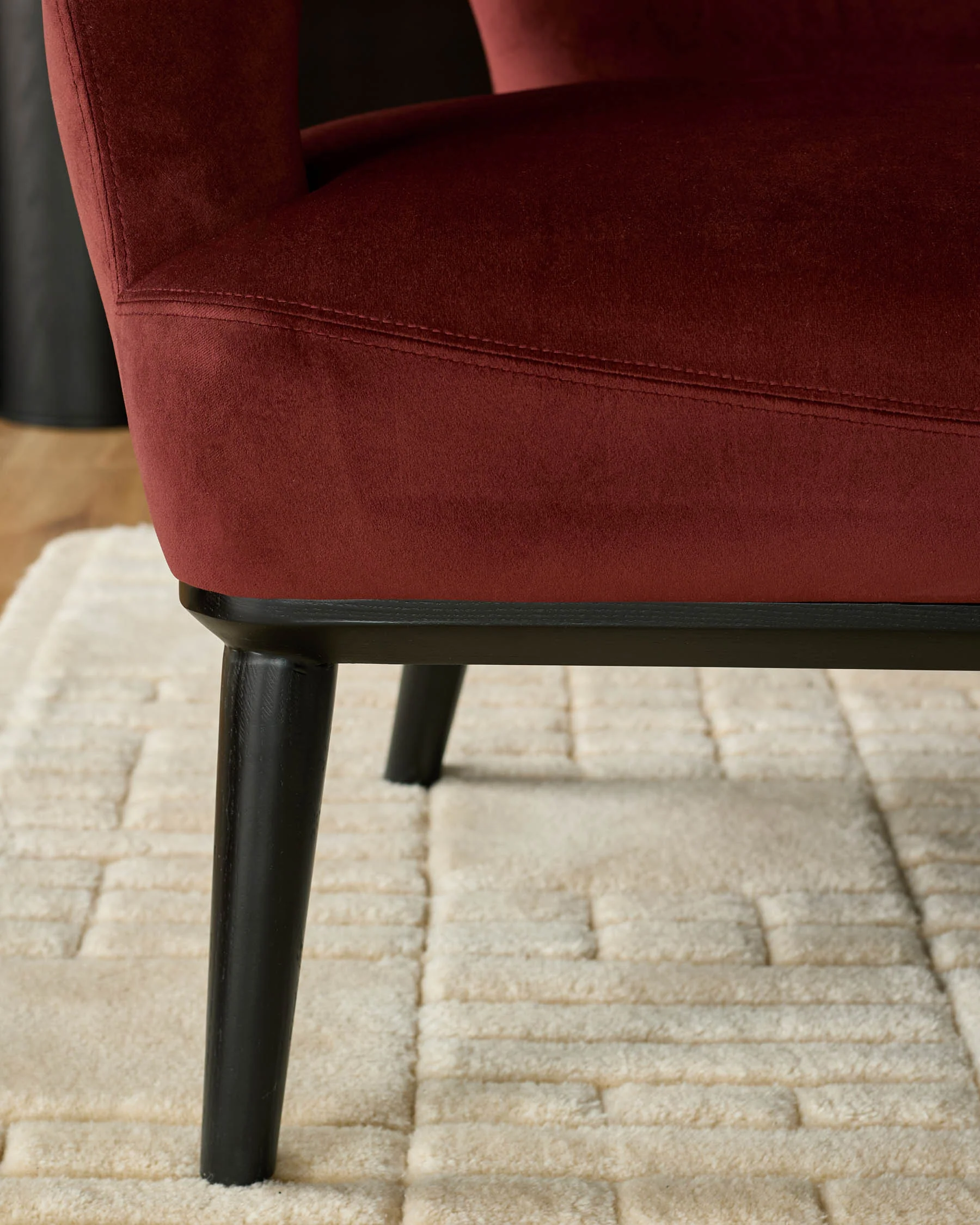 Heath toffee red velvet accent sofa - Image 9