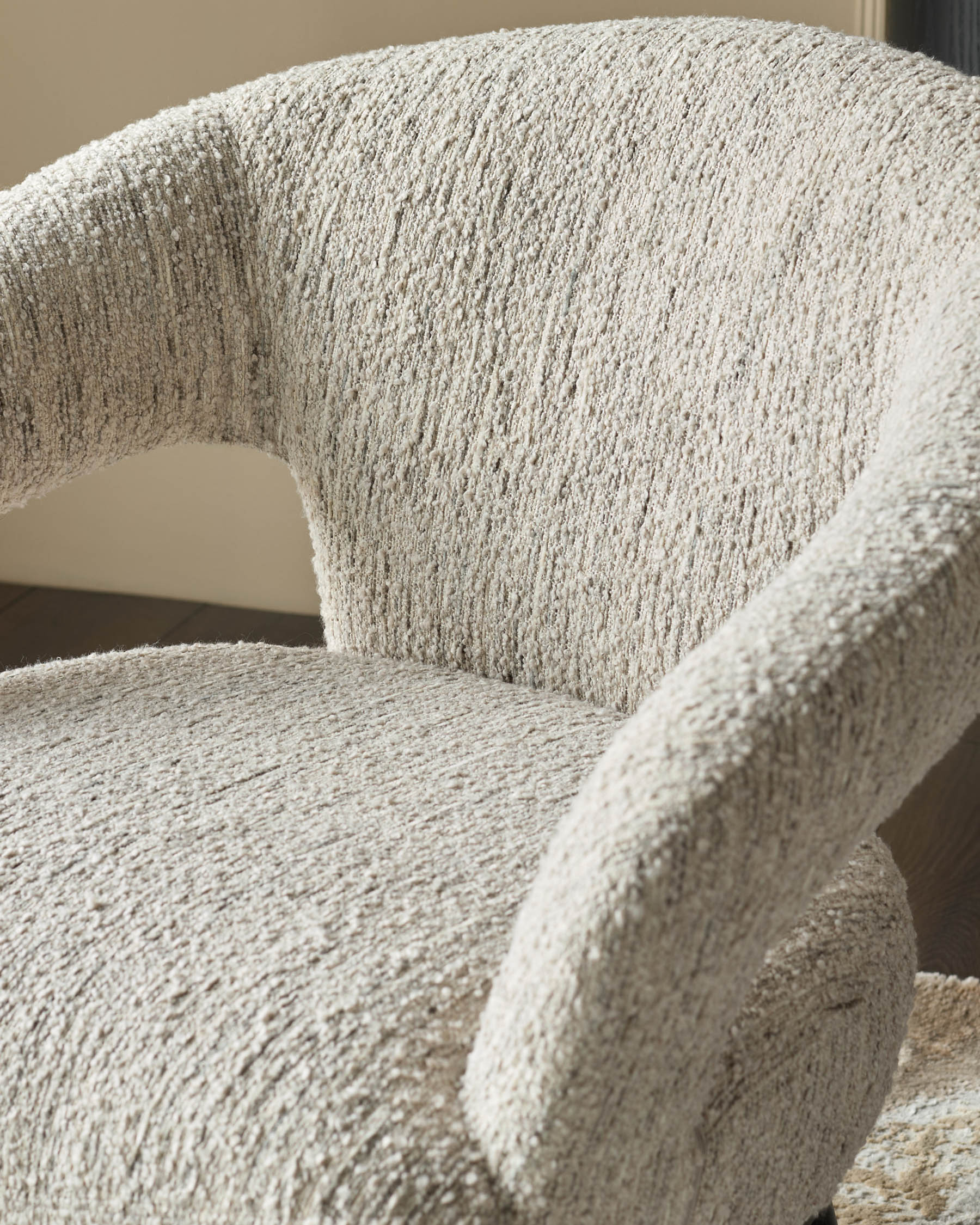 Heath cream chunky boucle accent chair - Image 2