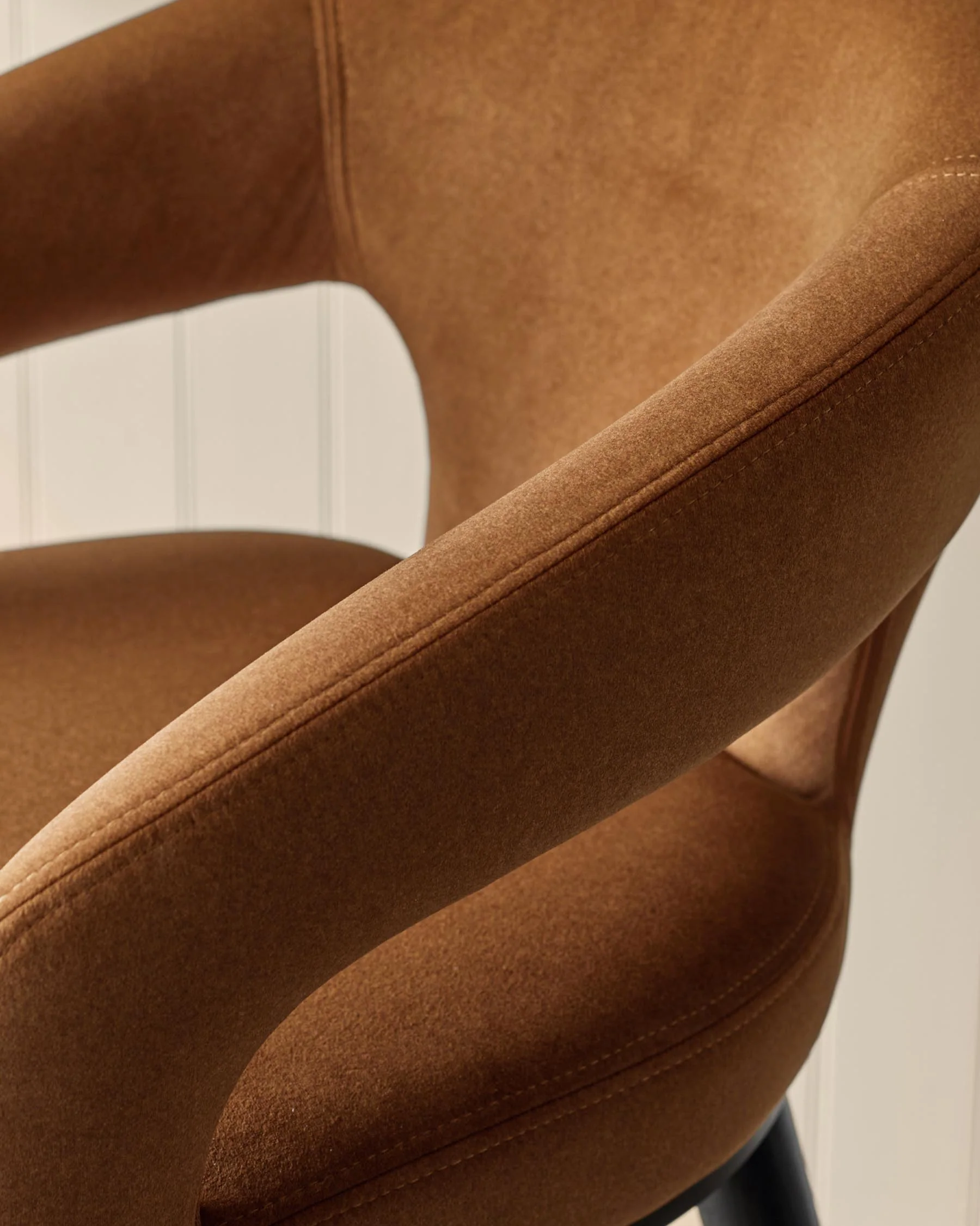 Heath caramel plush fabric bar stool - Image 6