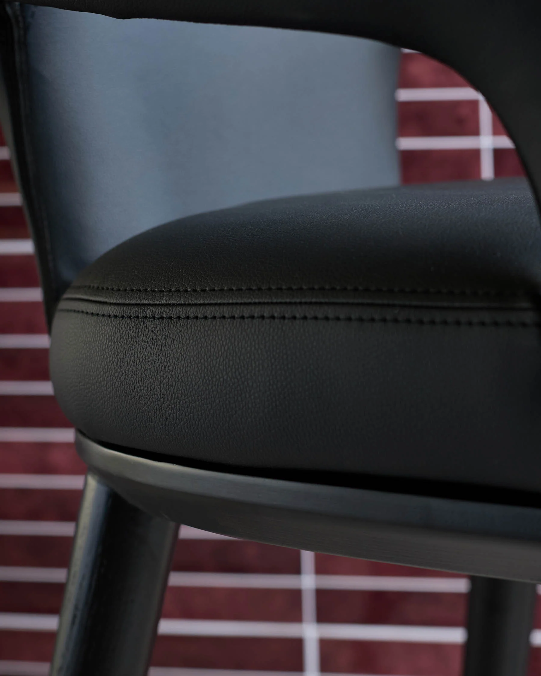Heath black faux leather bar stool - Image 5