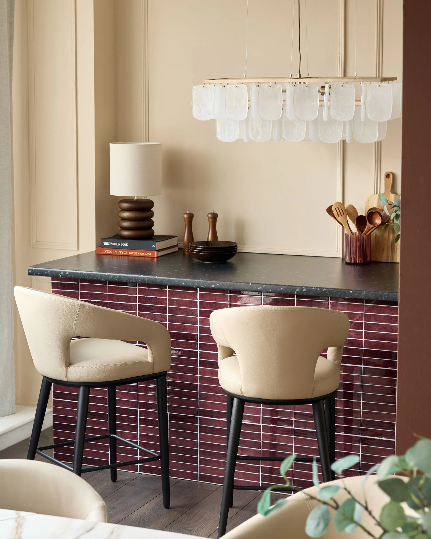 Heath natural faux leather bar stool - Image 2
