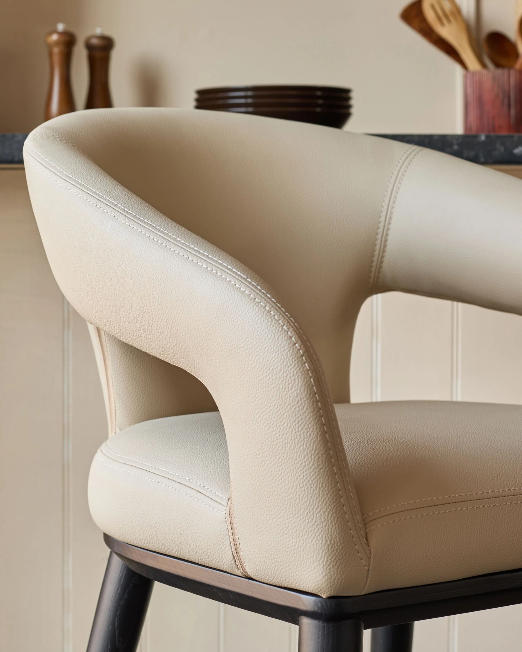 Heath natural faux leather bar stool - Image 5