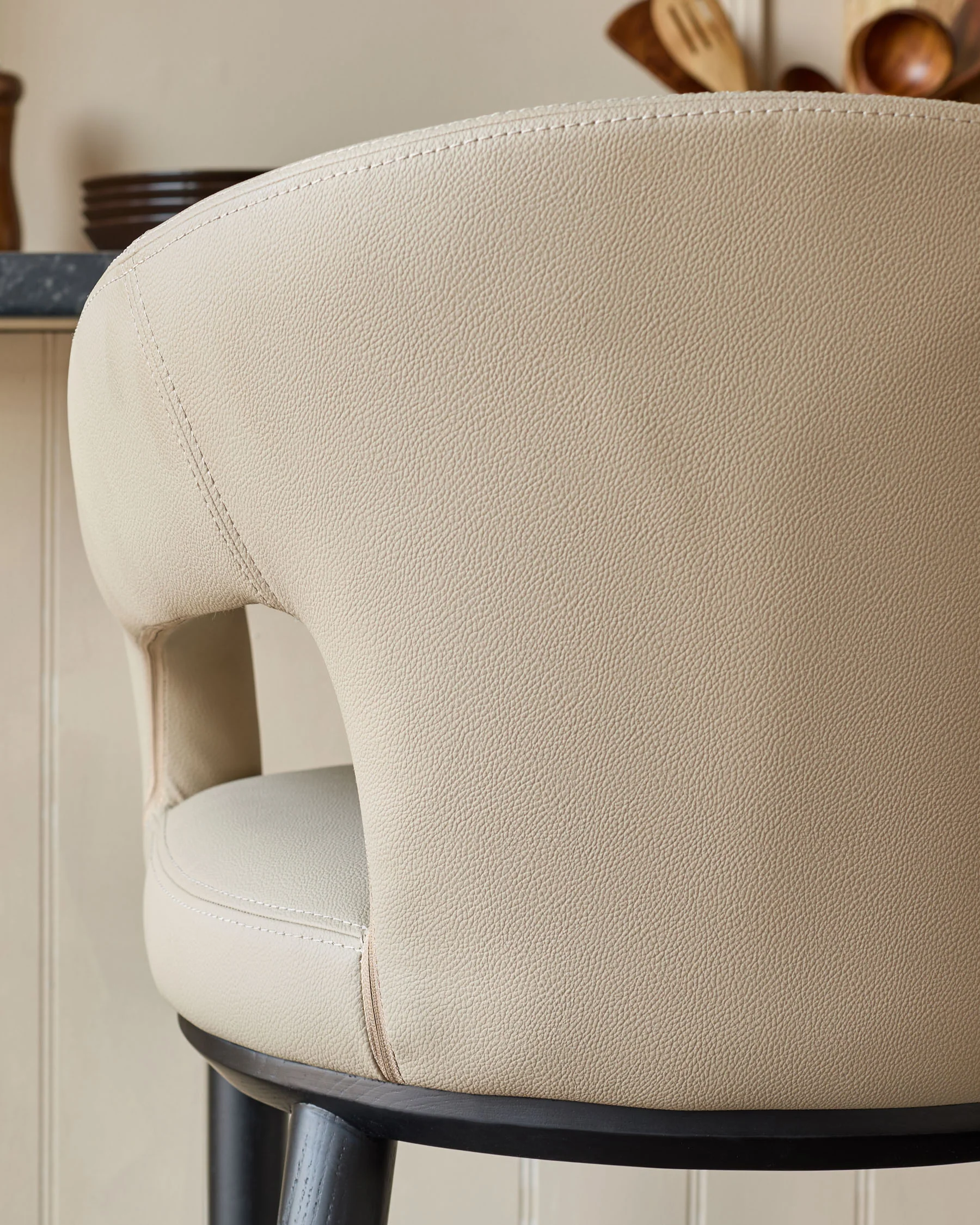 Heath natural faux leather bar stool - Image 7