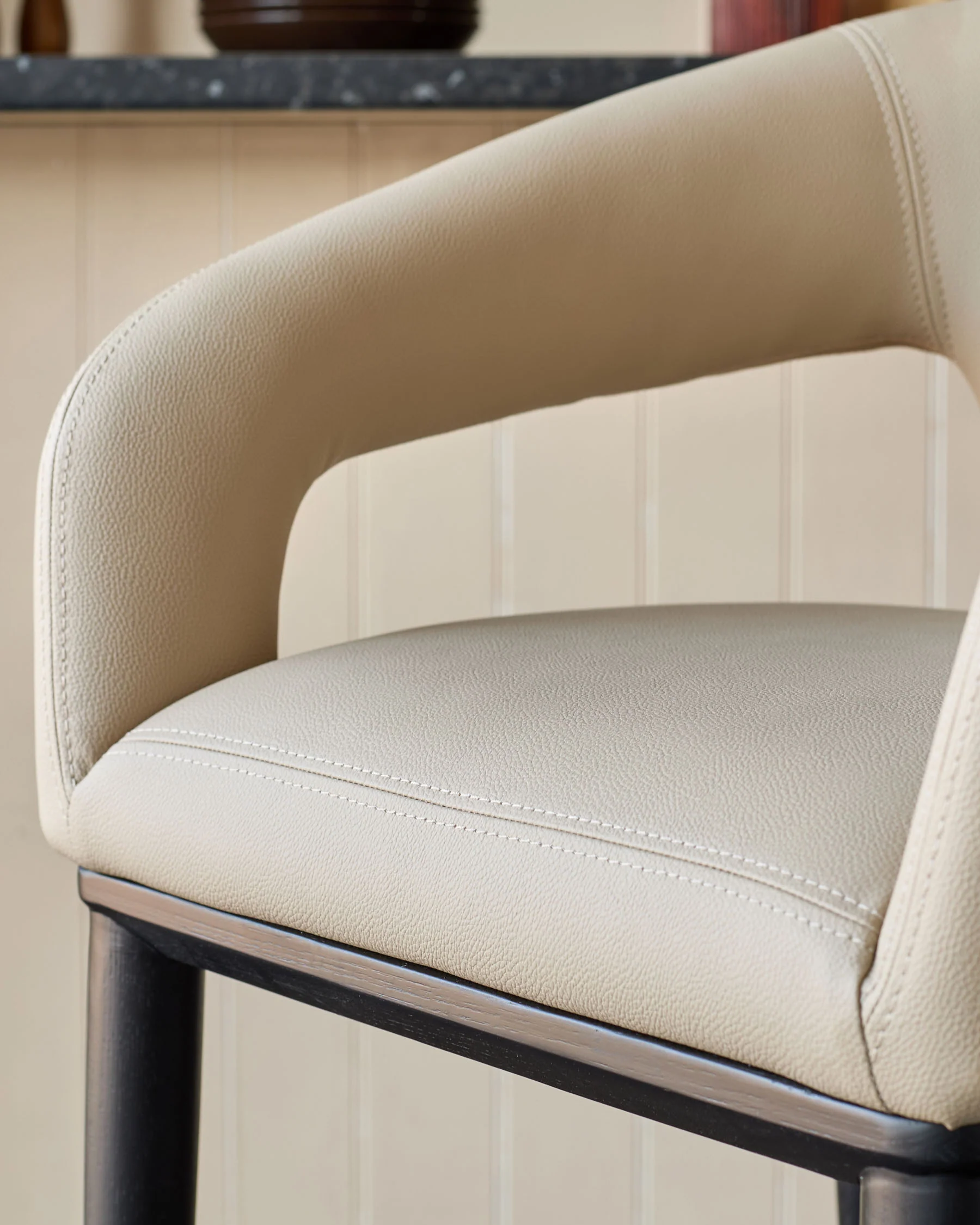Heath natural faux leather bar stool - Image 8