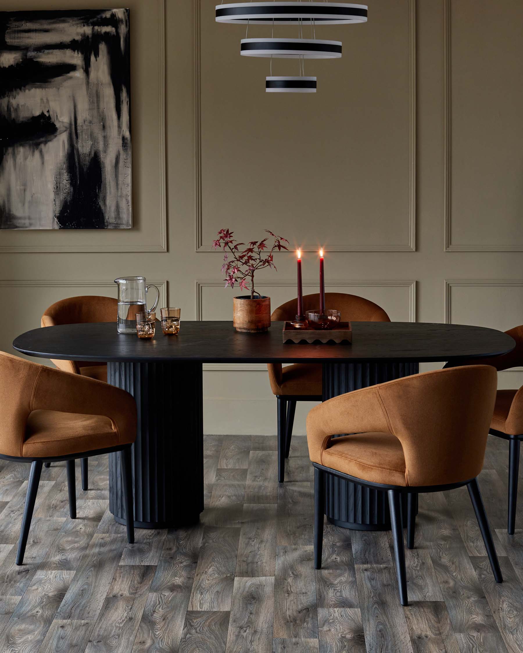 Heath caramel plush fabric dining chair - Image 7