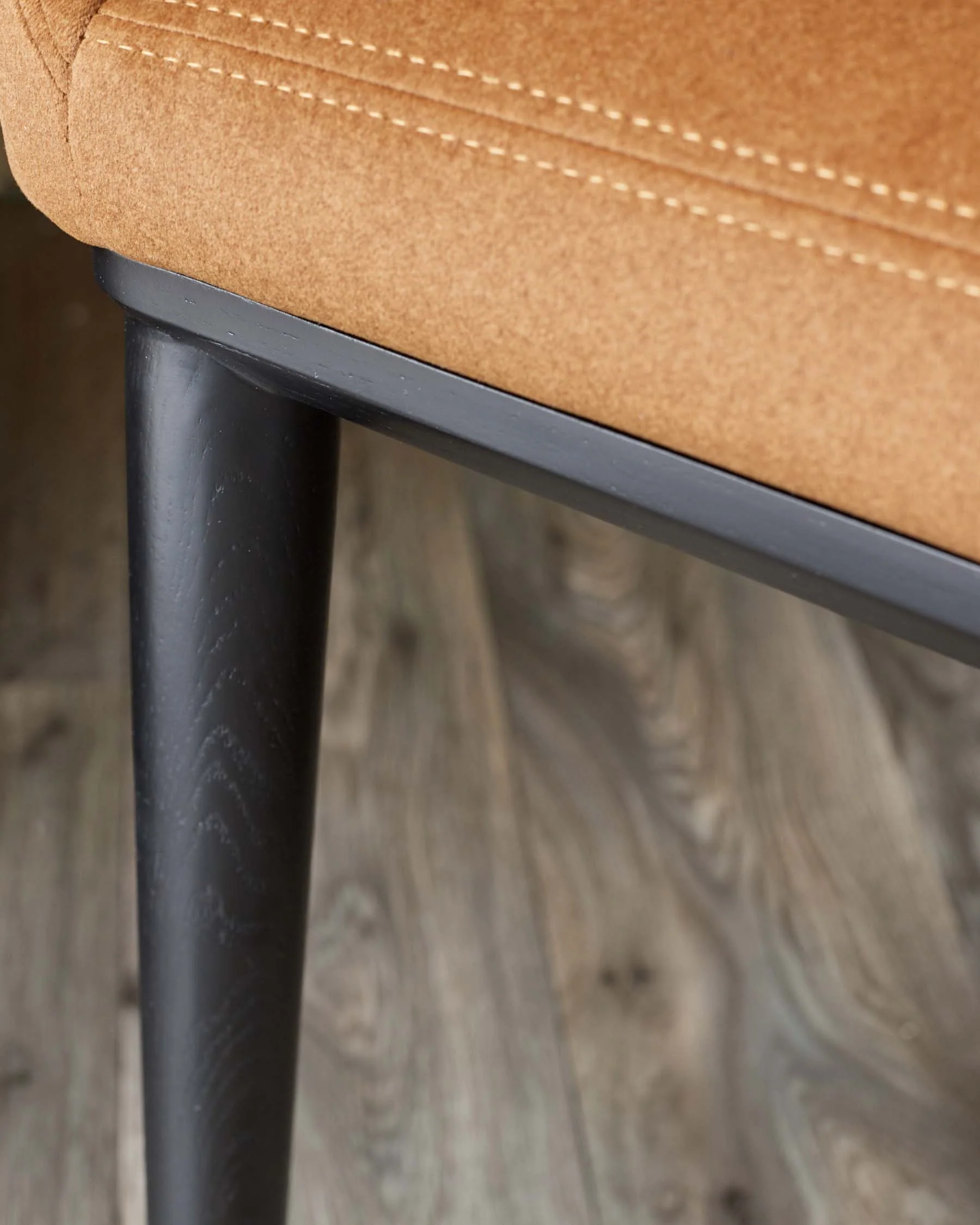 Heath caramel plush fabric dining chair - Image 8