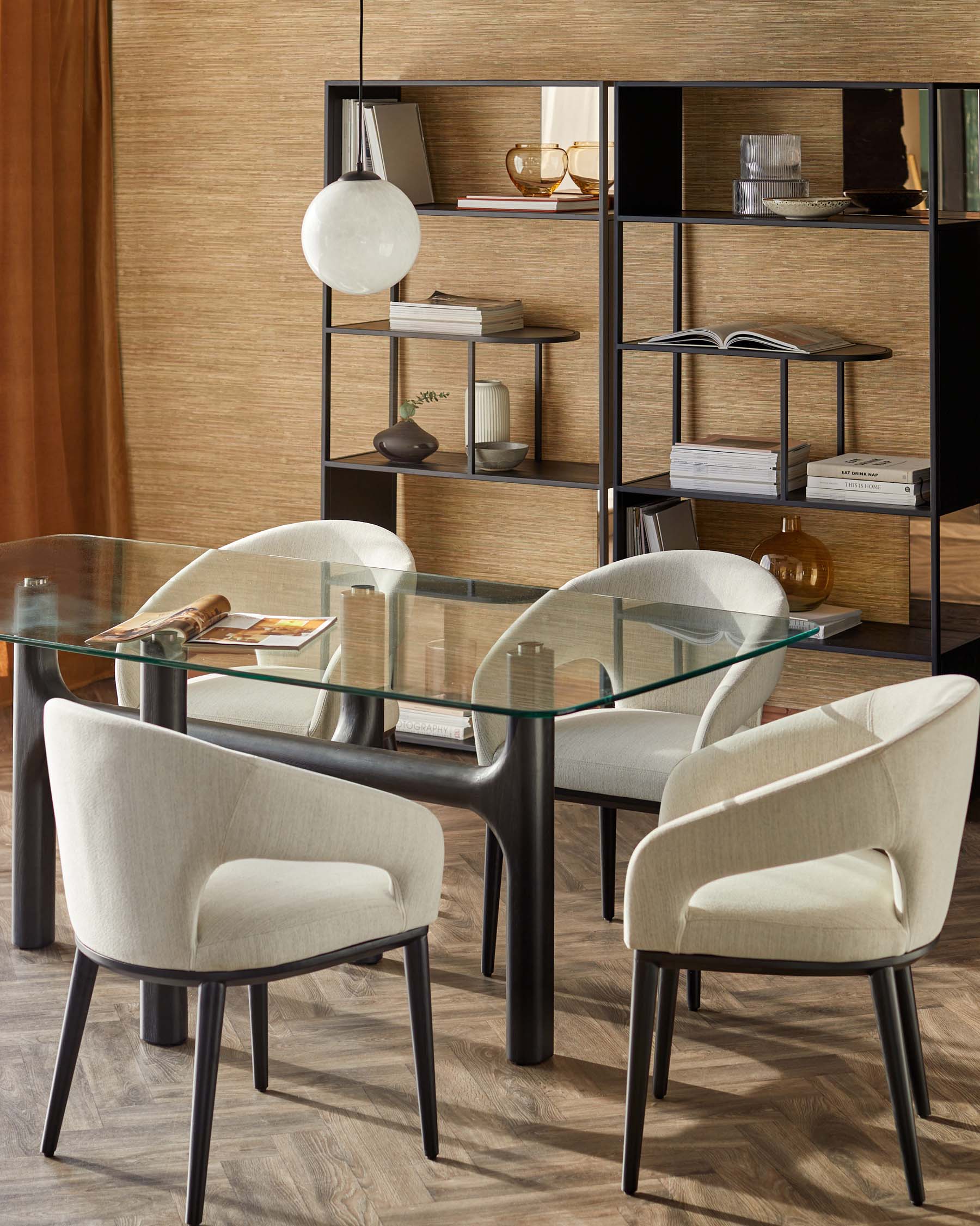 Heath ivory dual tone fabric dining chair - Image 3