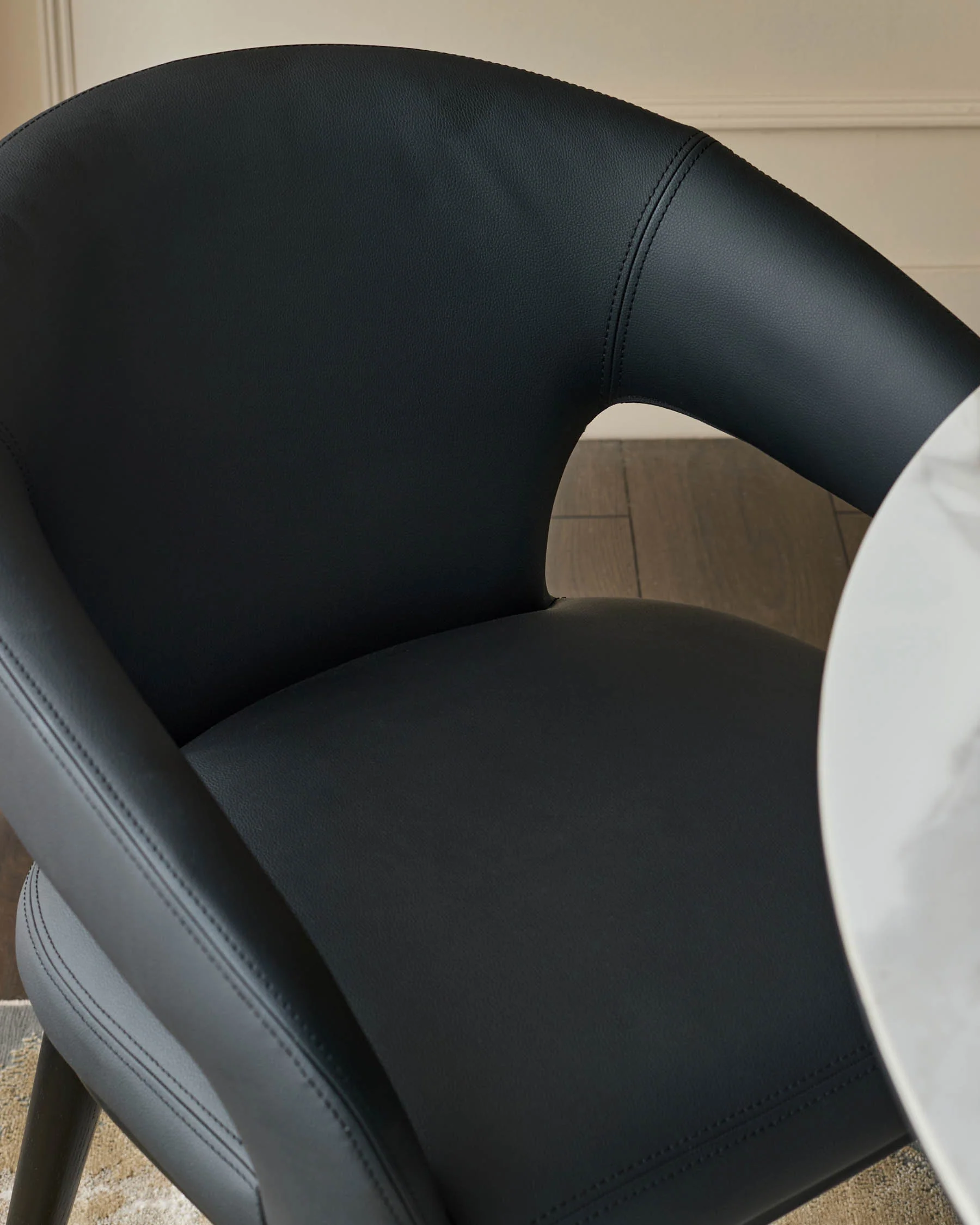 Heath black faux leather dining chair - Image 3