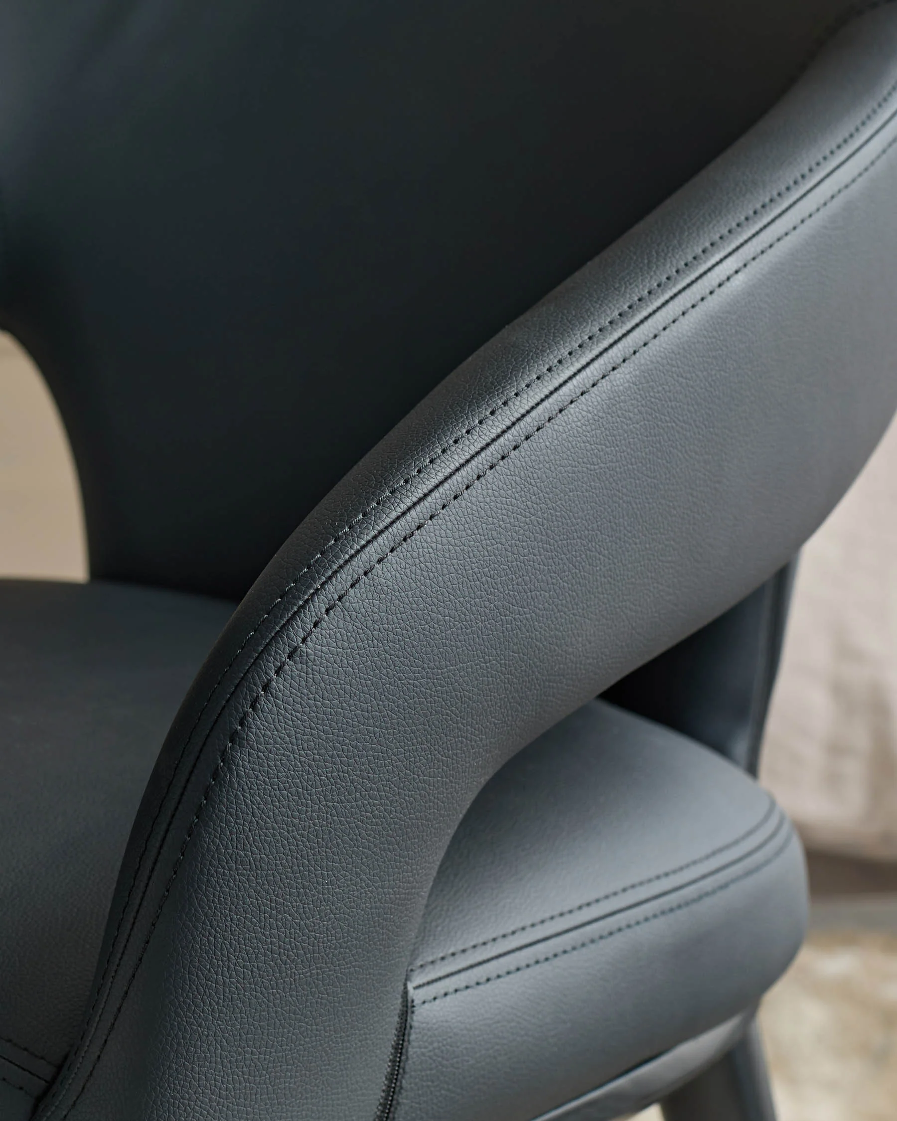 Heath black faux leather dining chair - Image 5