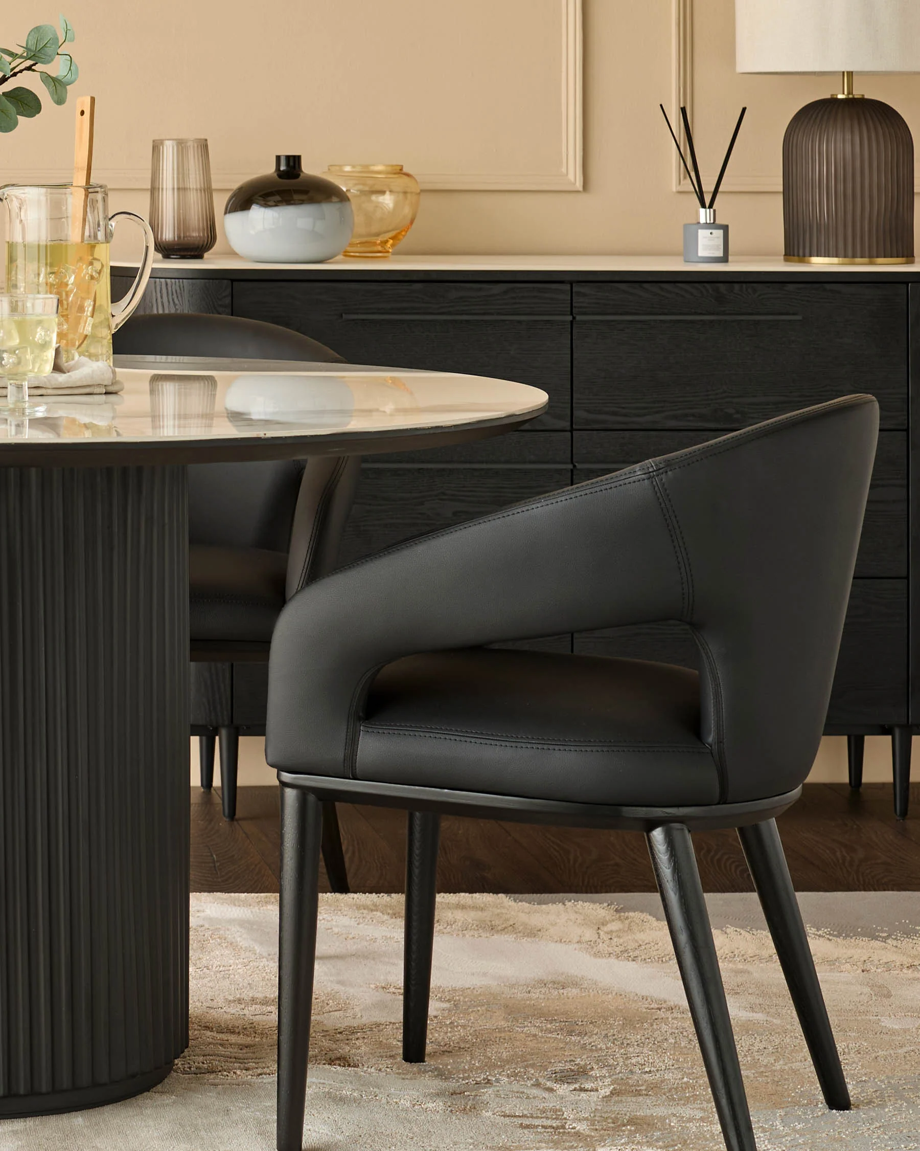 Heath black faux leather dining chair - Image 6