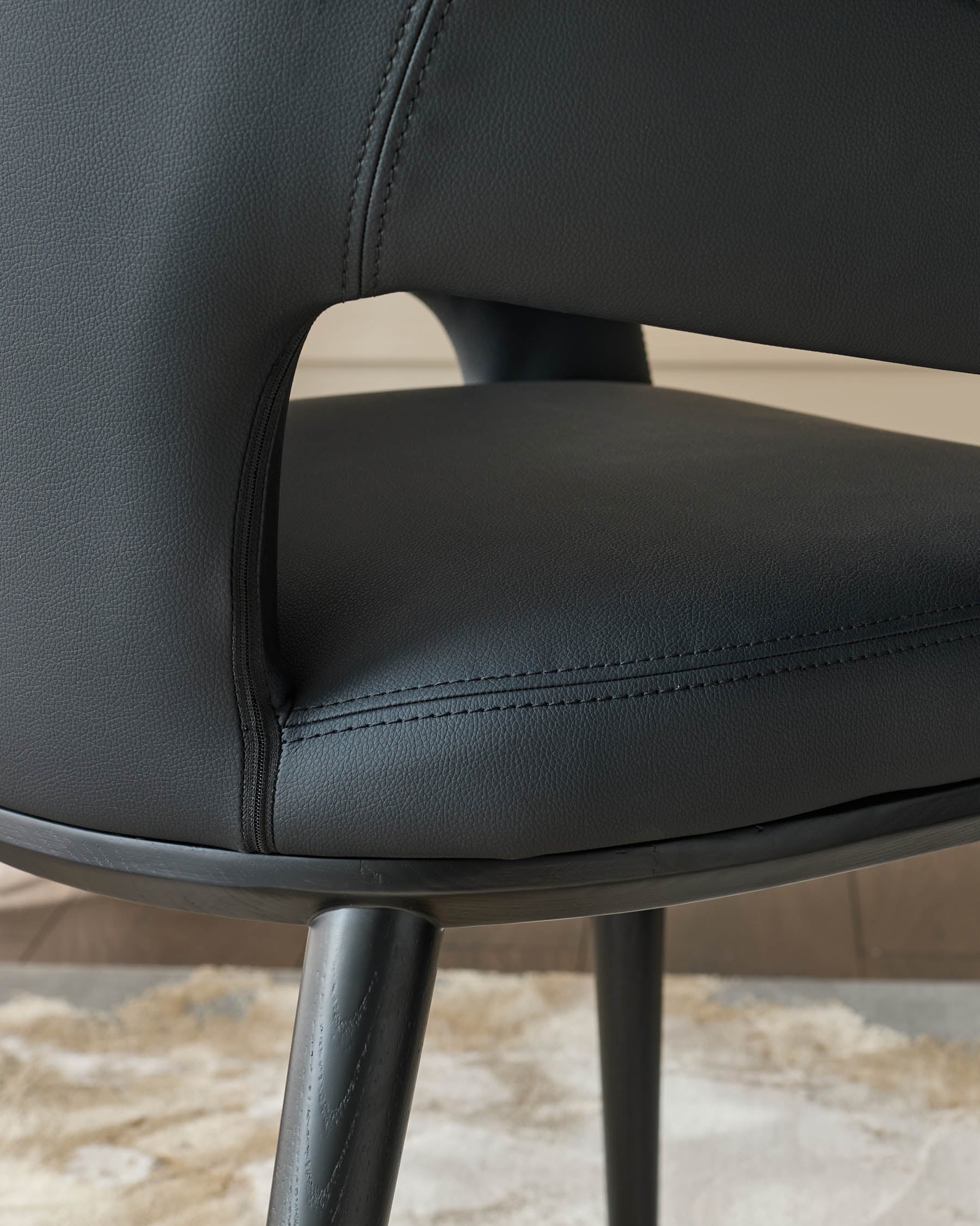 Heath black faux leather dining chair - Image 7