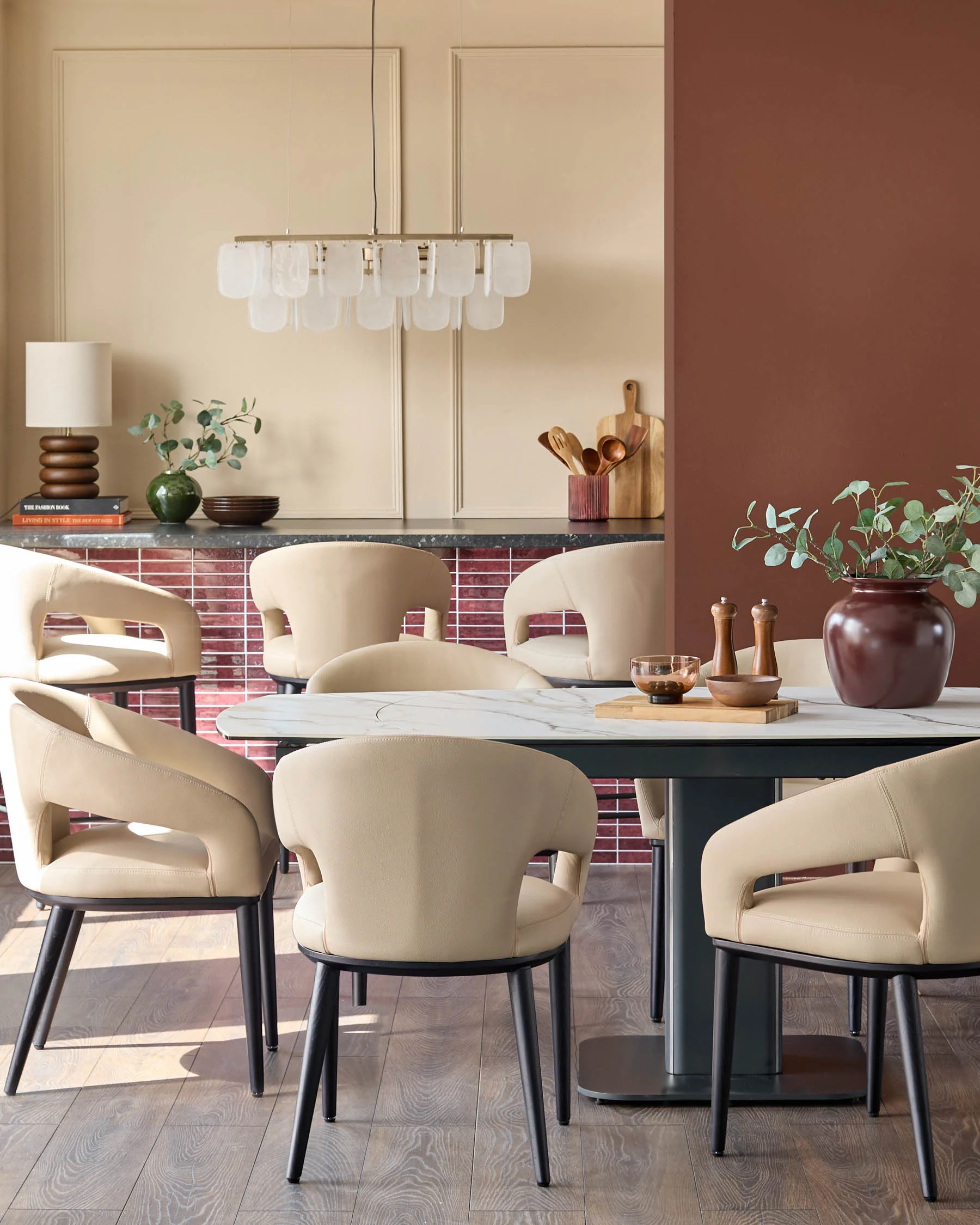 Heath natural faux leather dining chair - Image 4