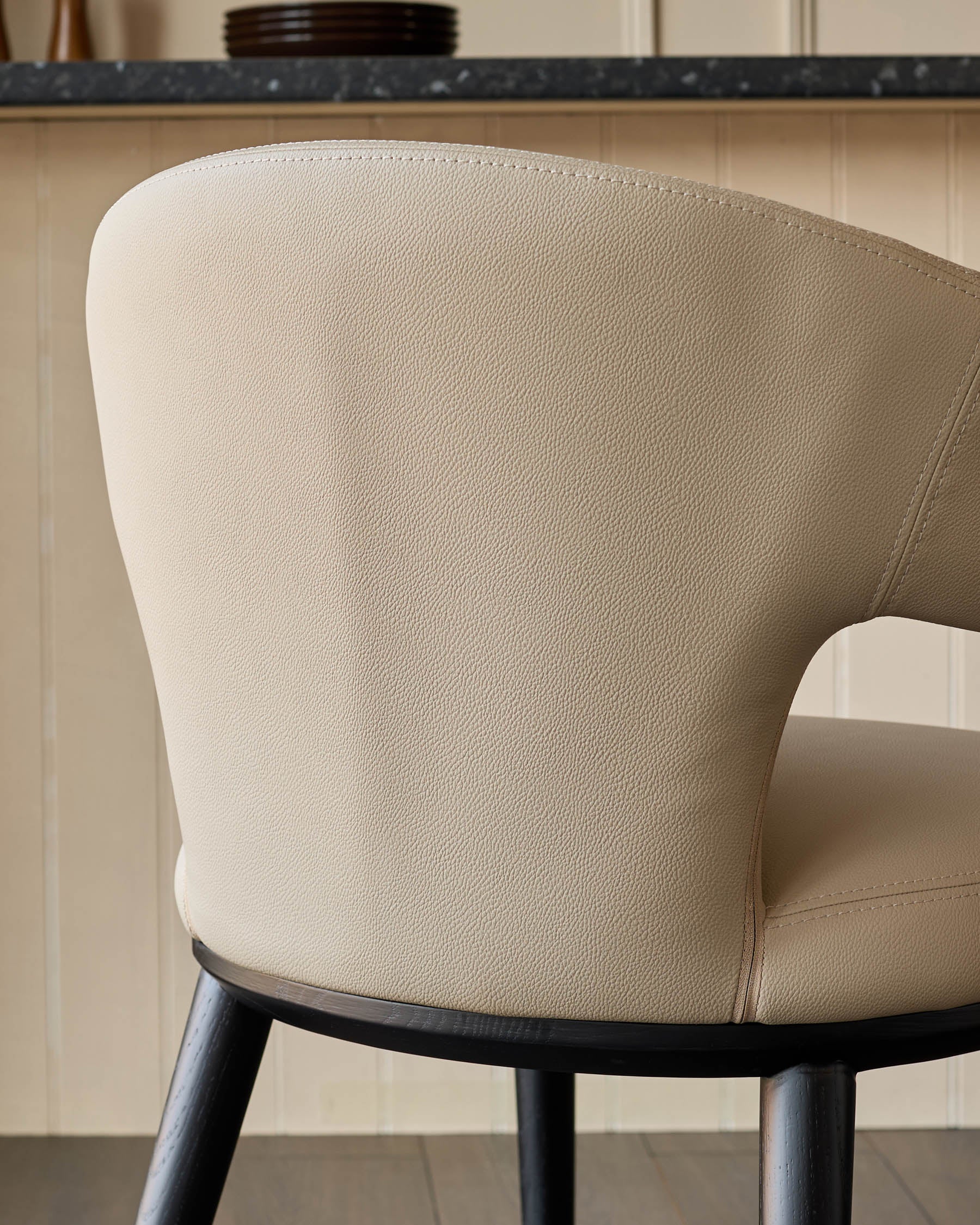 Heath natural faux leather dining chair - Image 6