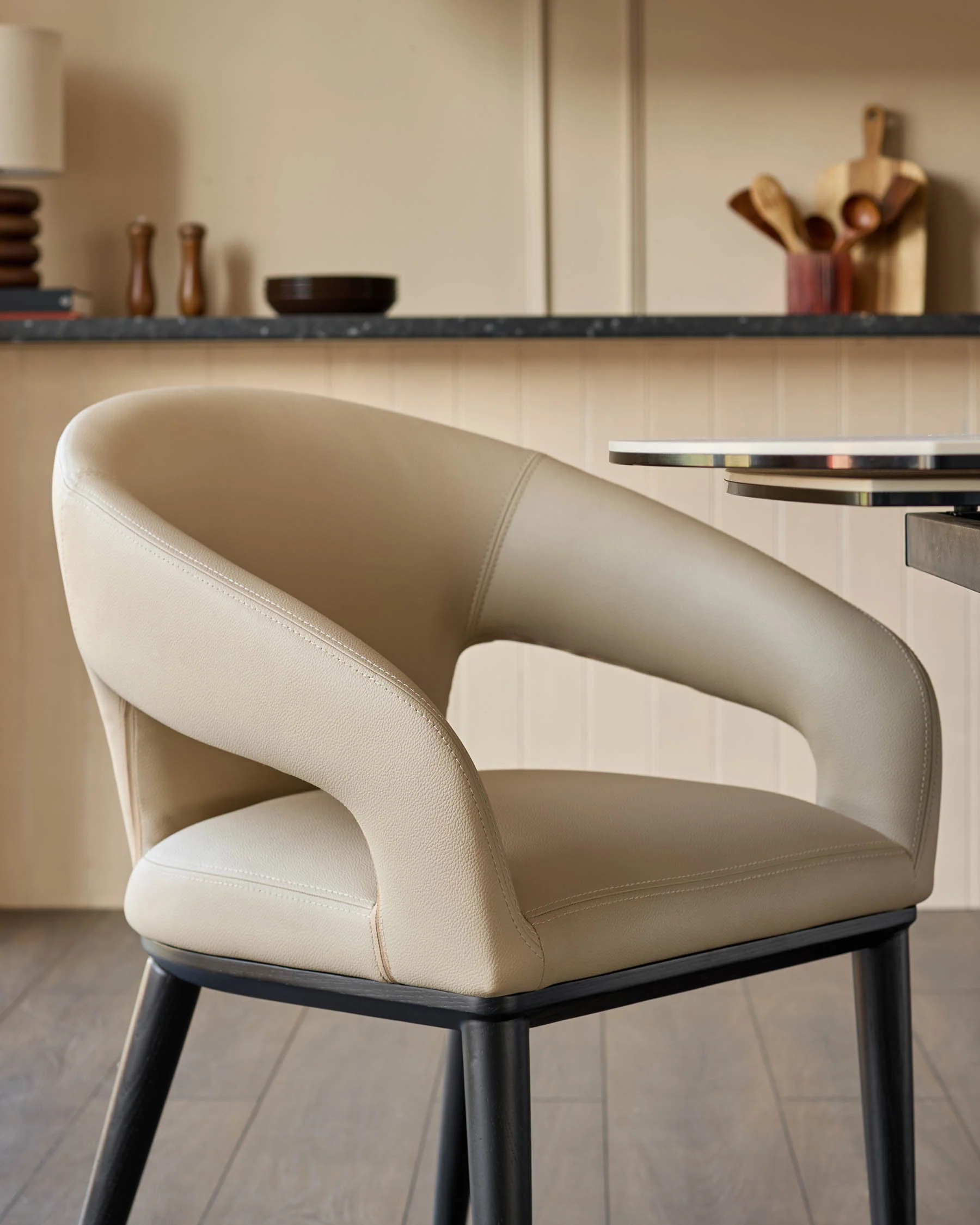 Heath natural faux leather dining chair - Image 7