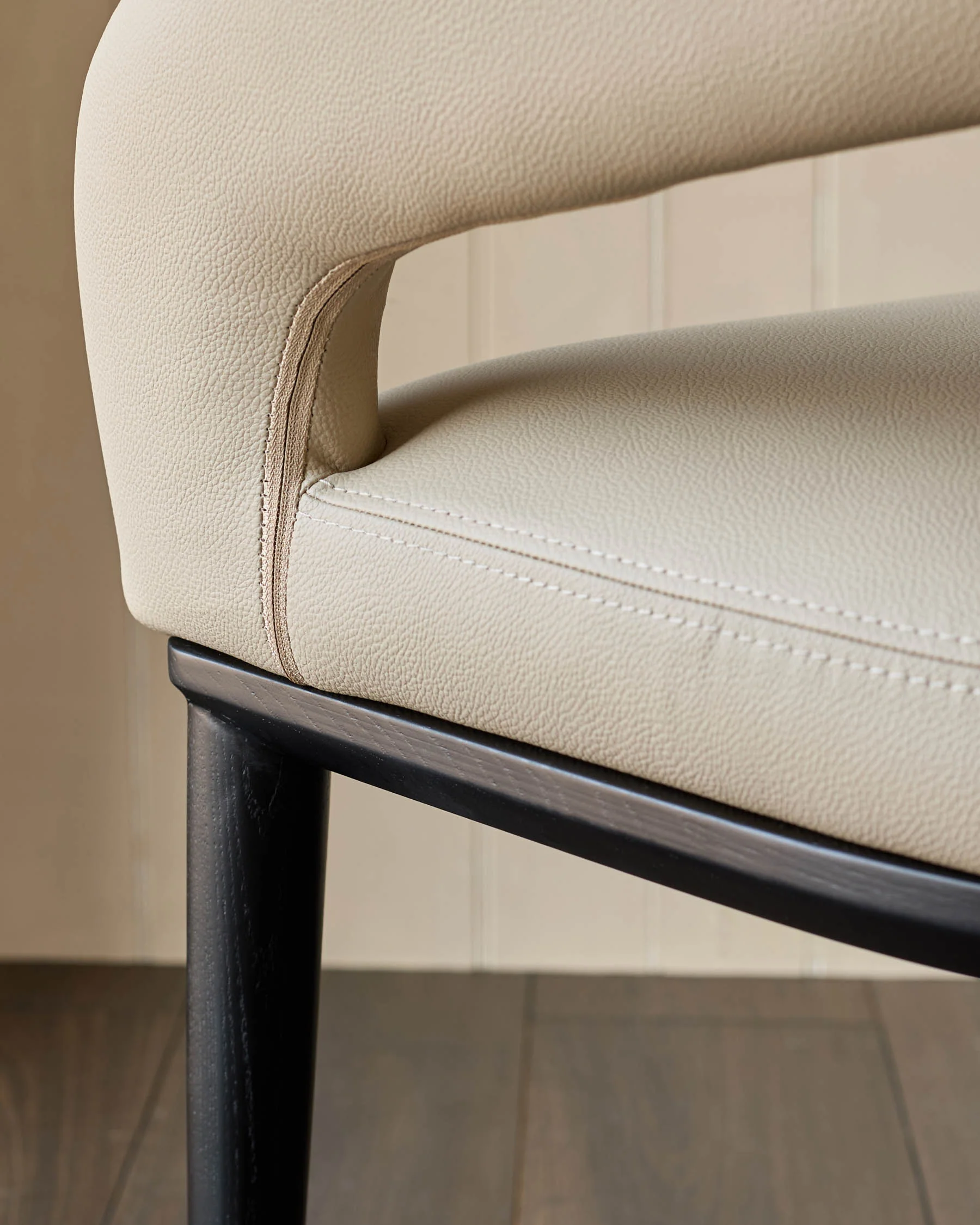 Heath natural faux leather dining chair - Image 8
