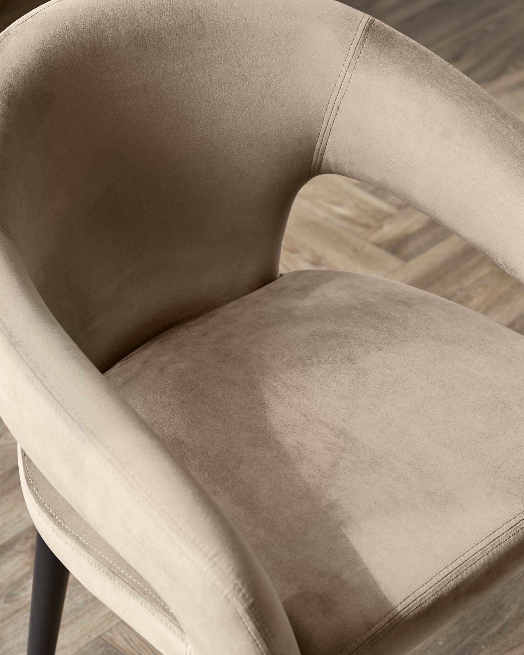 Heath Champagne Velvet Black Wood Dining Chair - Image 6