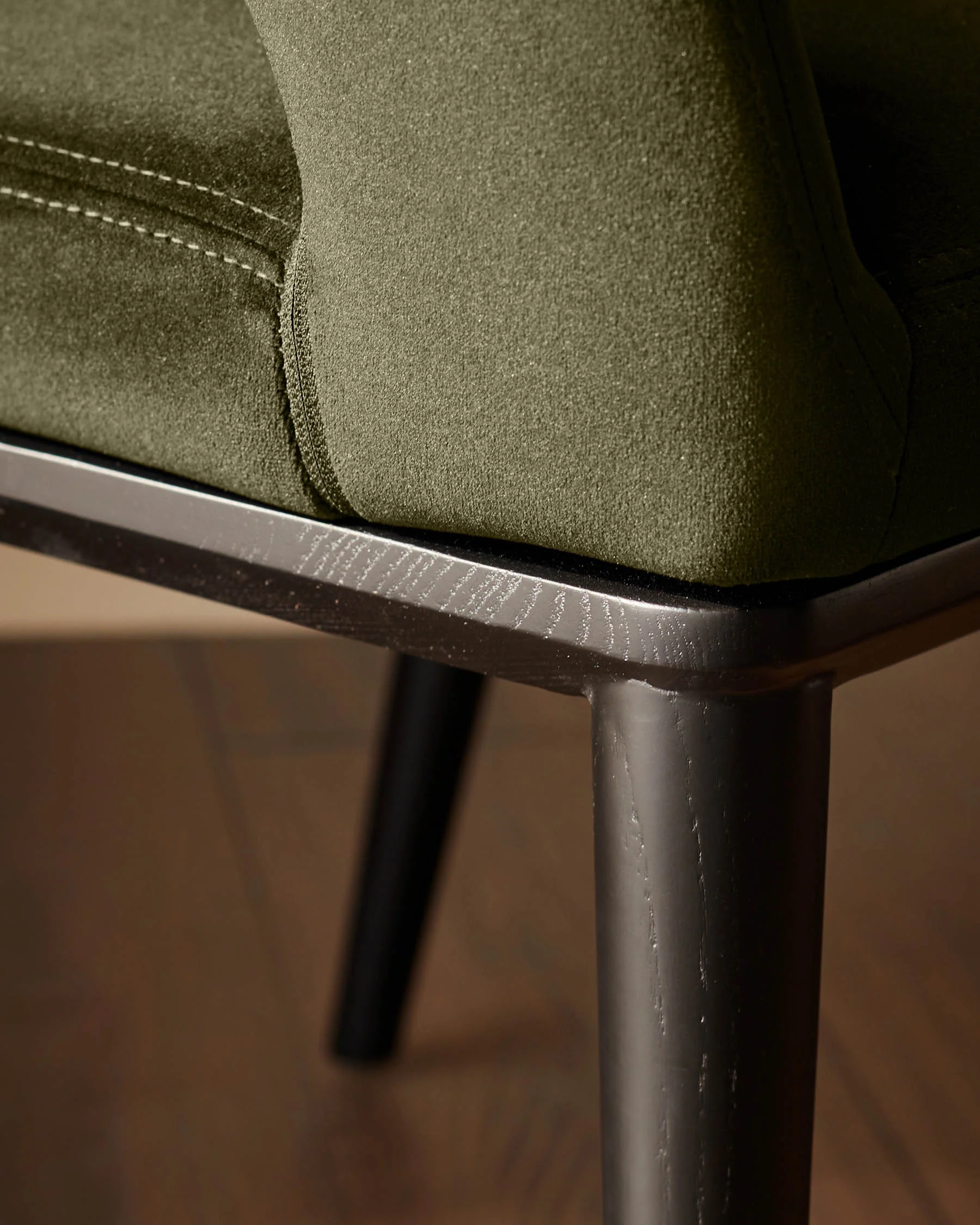Heath olive green velvet dining chair - Image 6