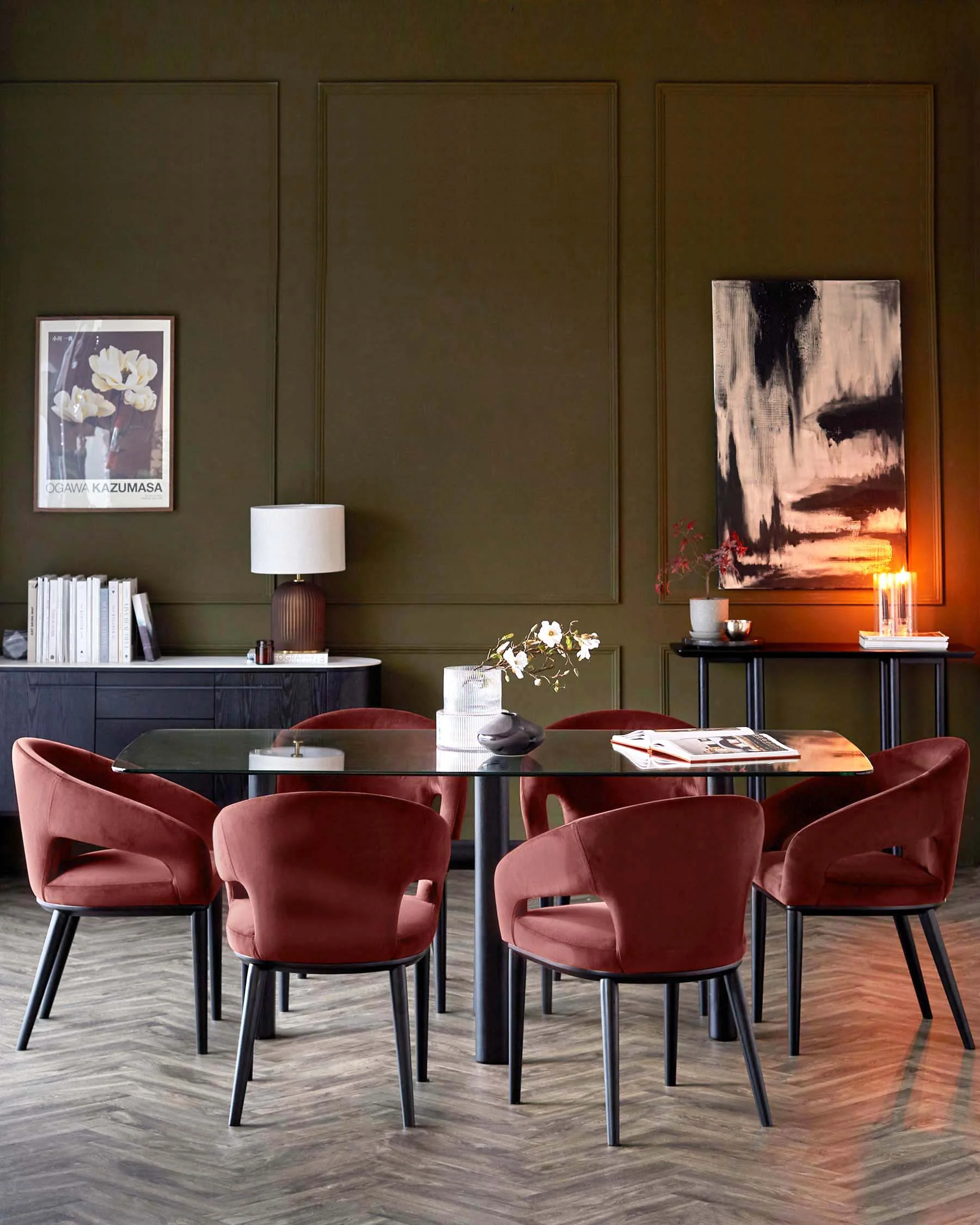 Heath toffee red velvet dining chair - Image 3
