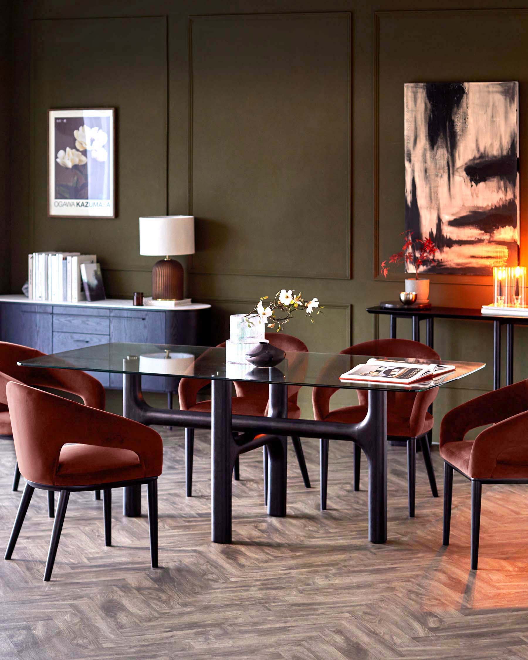 Heath toffee red velvet dining chair - Image 5