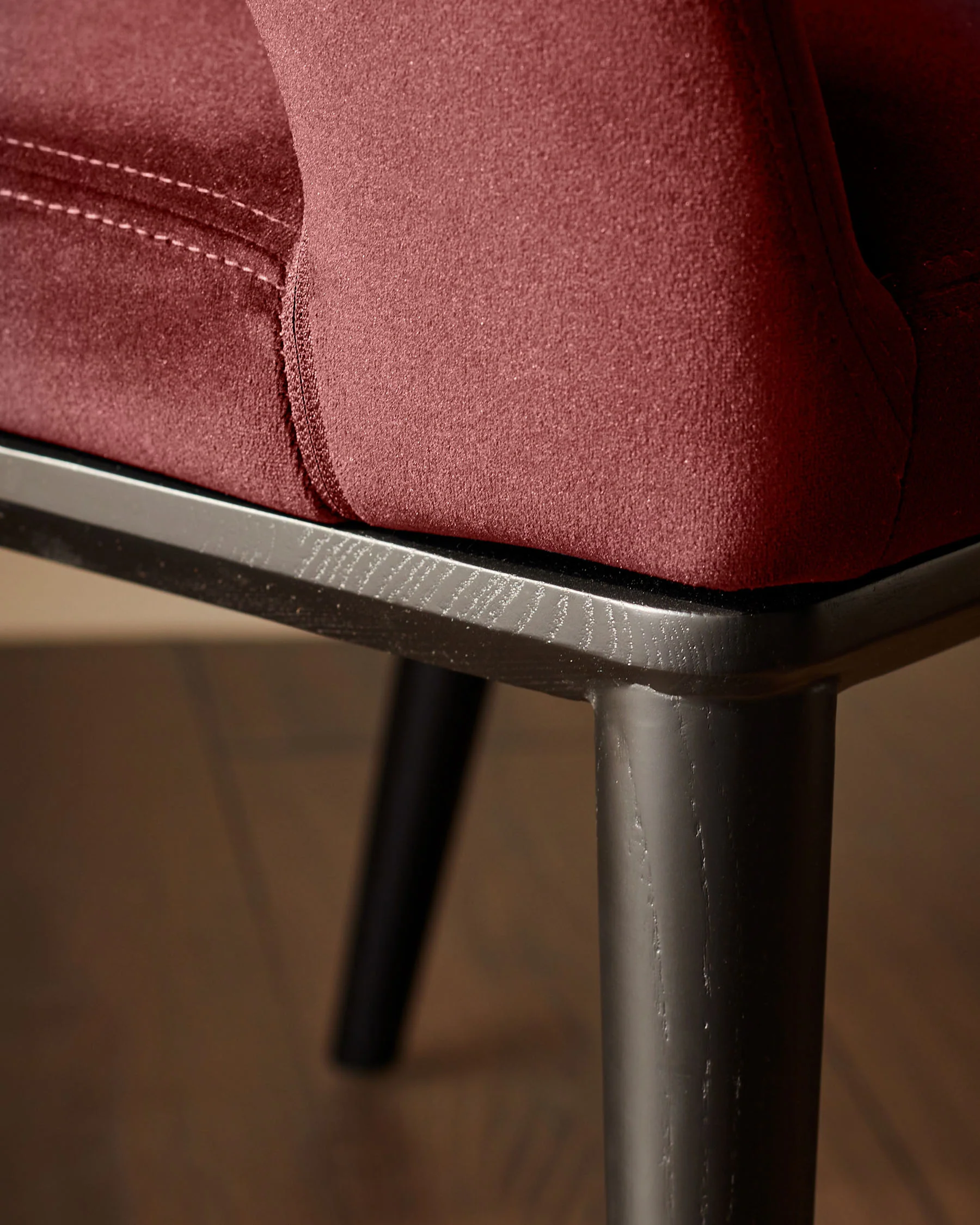 Heath toffee red velvet dining chair - Image 6