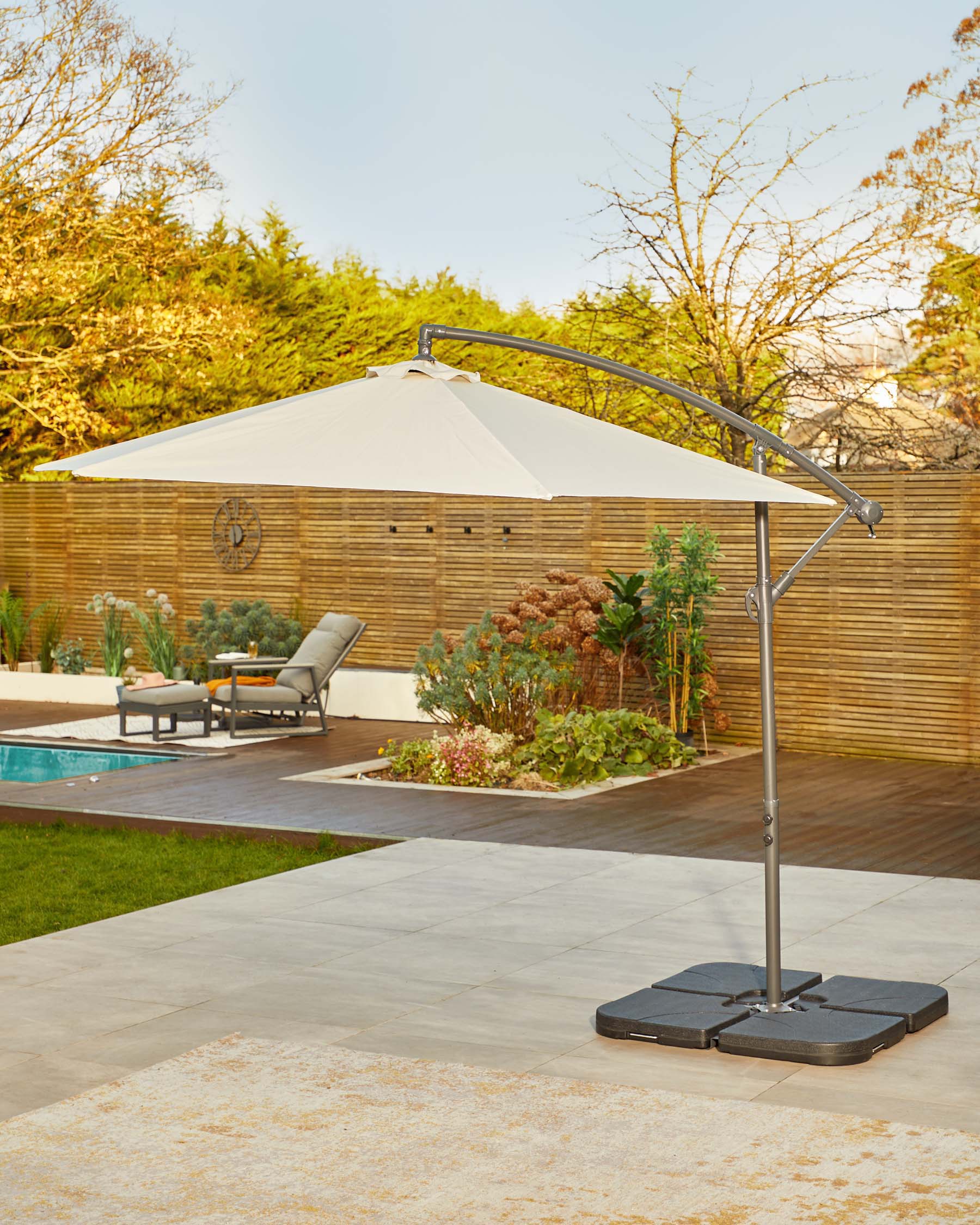 Helena ivory 3m garden cantilever parasol