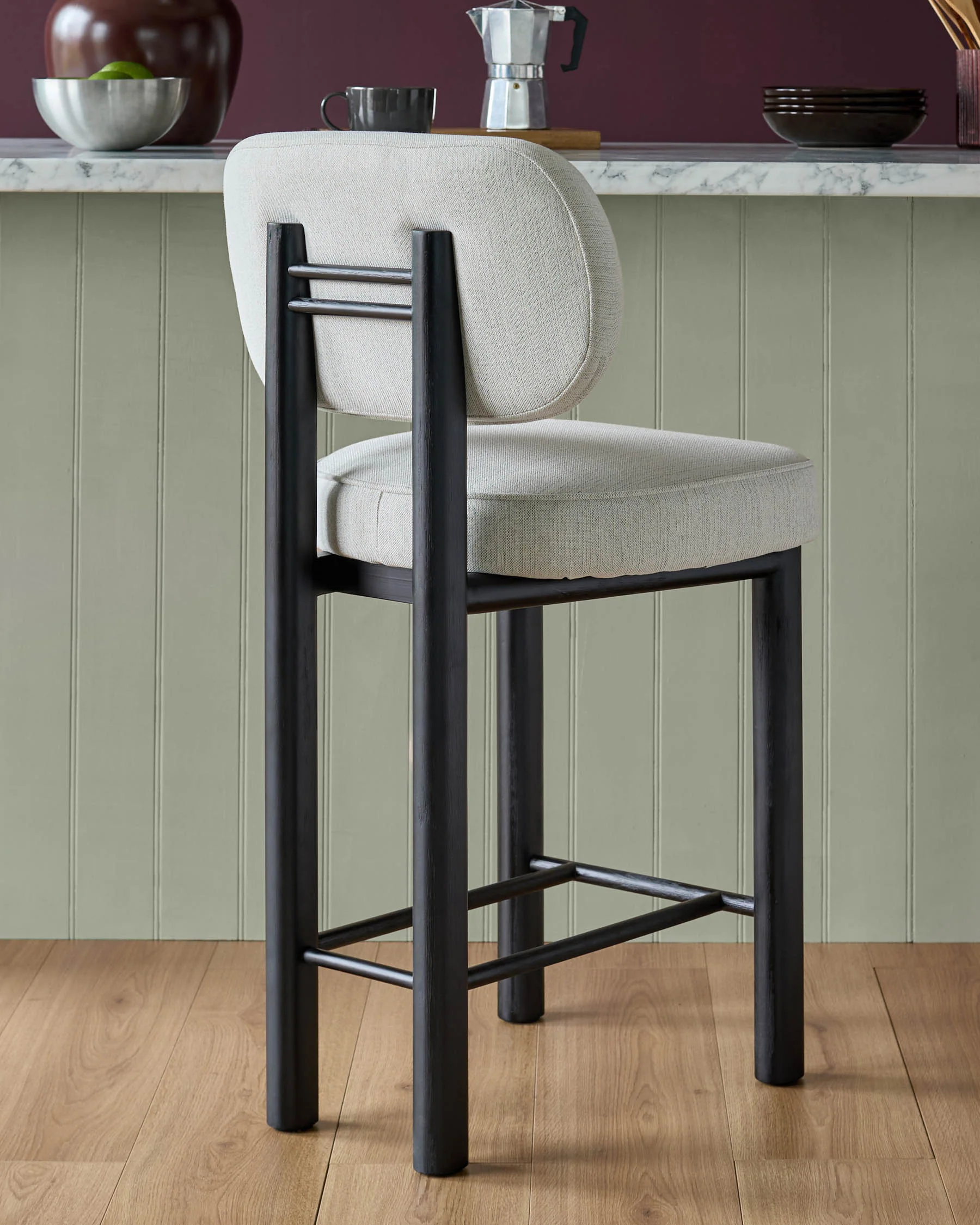 Henley ivory dual tone fabric bar stool - Image 4