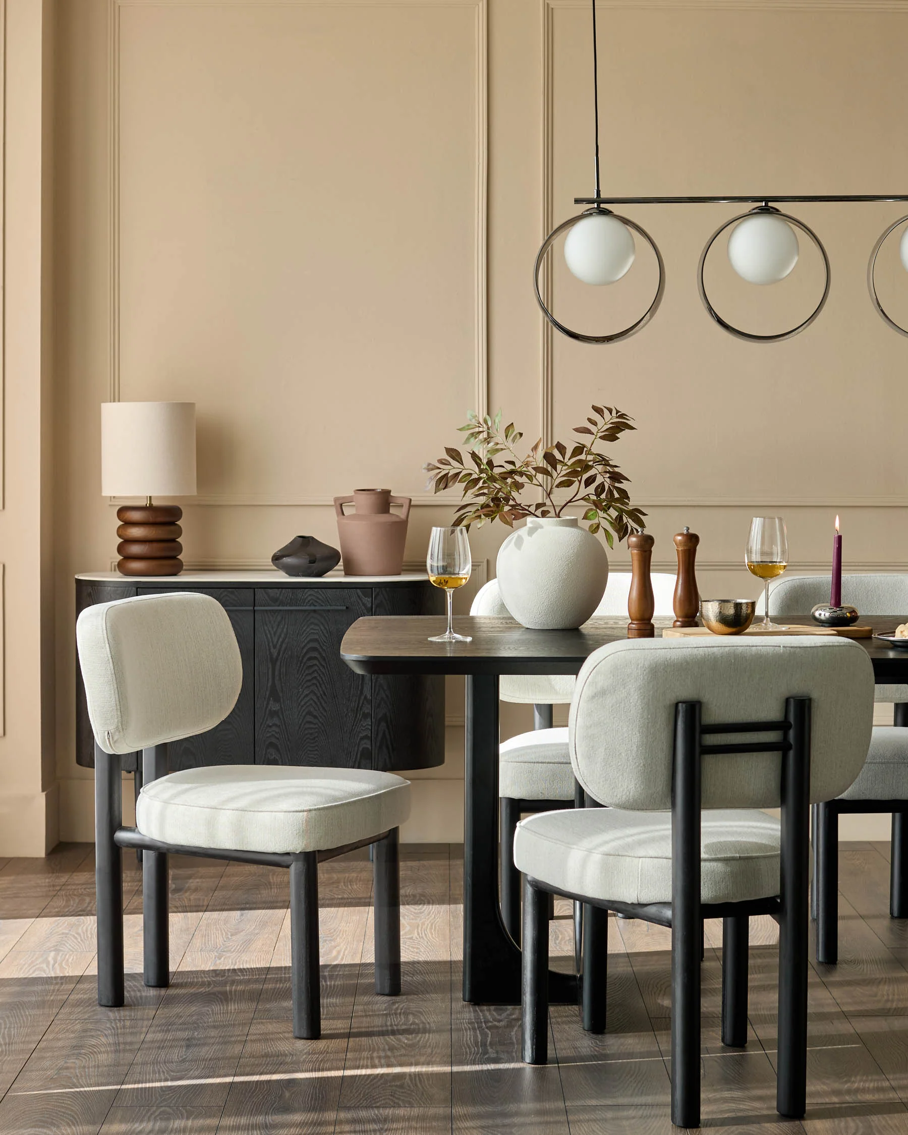 Henley ivory dual tone fabric dining chair - Image 4